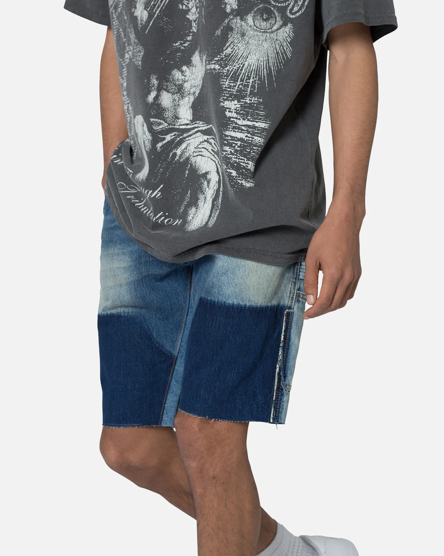 MNML R118 Denim Shorts Blue - Image 5