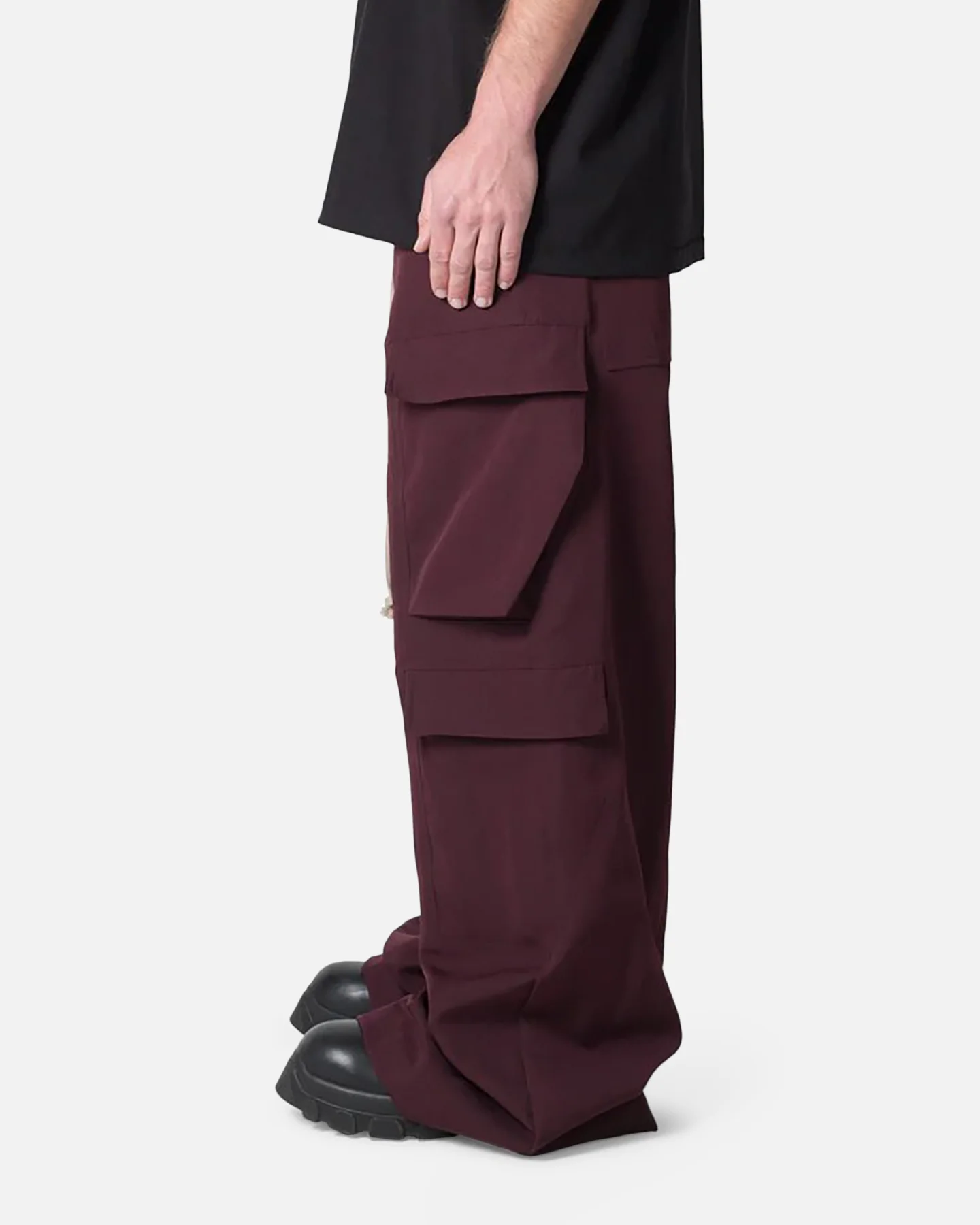 MNML Rave Double Cargo Pants Plum - Image 3