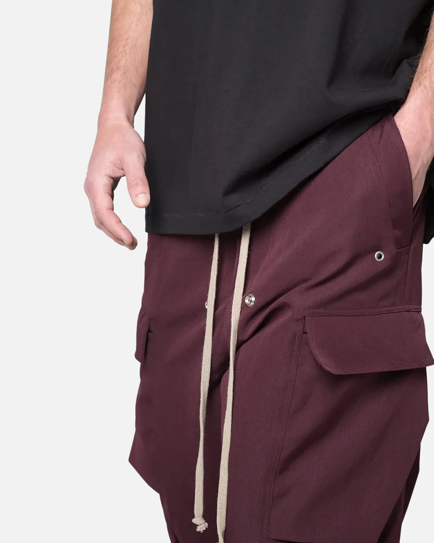MNML Rave Double Cargo Pants Plum - Image 5