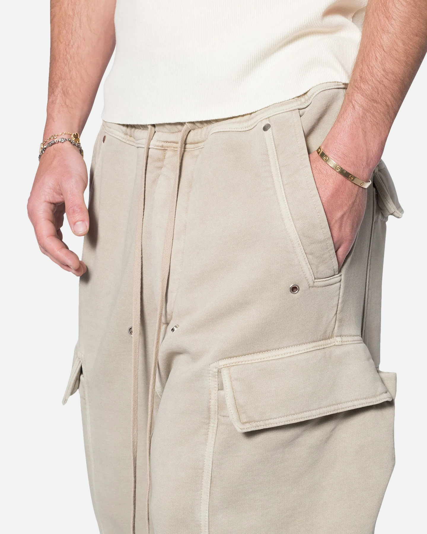 MNML Rave Double Cargo Sweatpants Washed Earth - Image 5