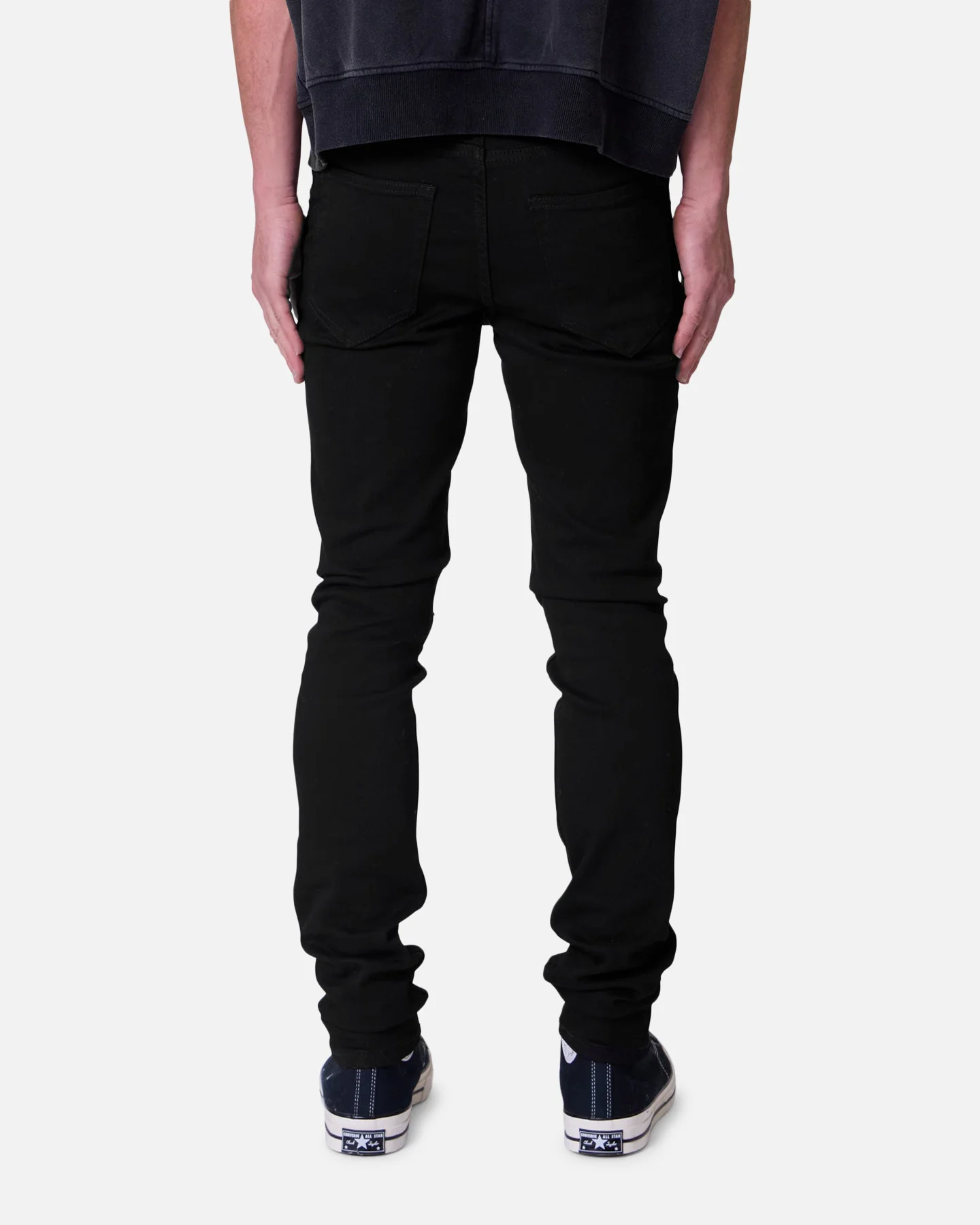 MNML Raw Skinny Denim Jeans Rinsed Black - Image 4