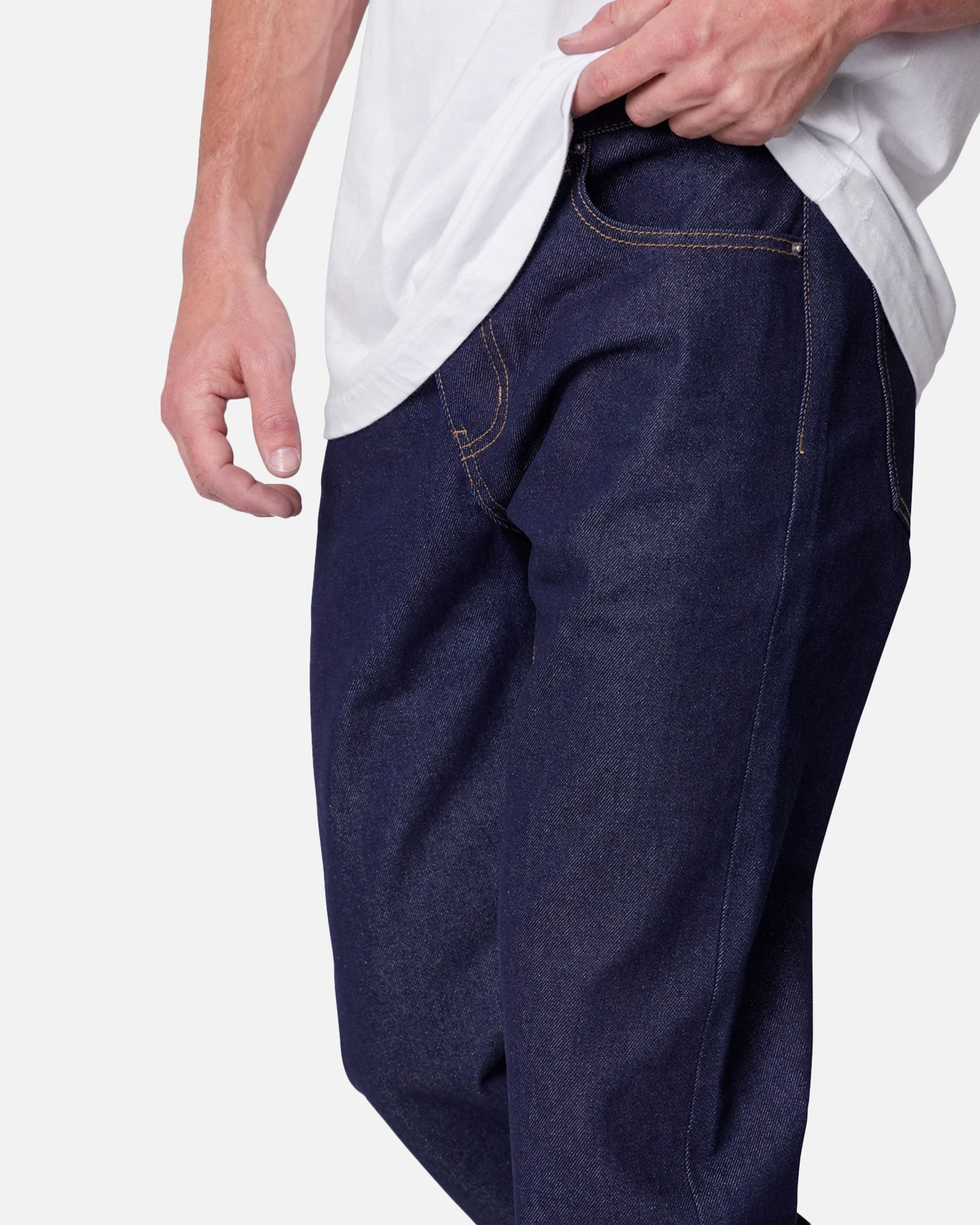 MNML Raw Straight Denim Jeans Rinsed Indigo - Image 6