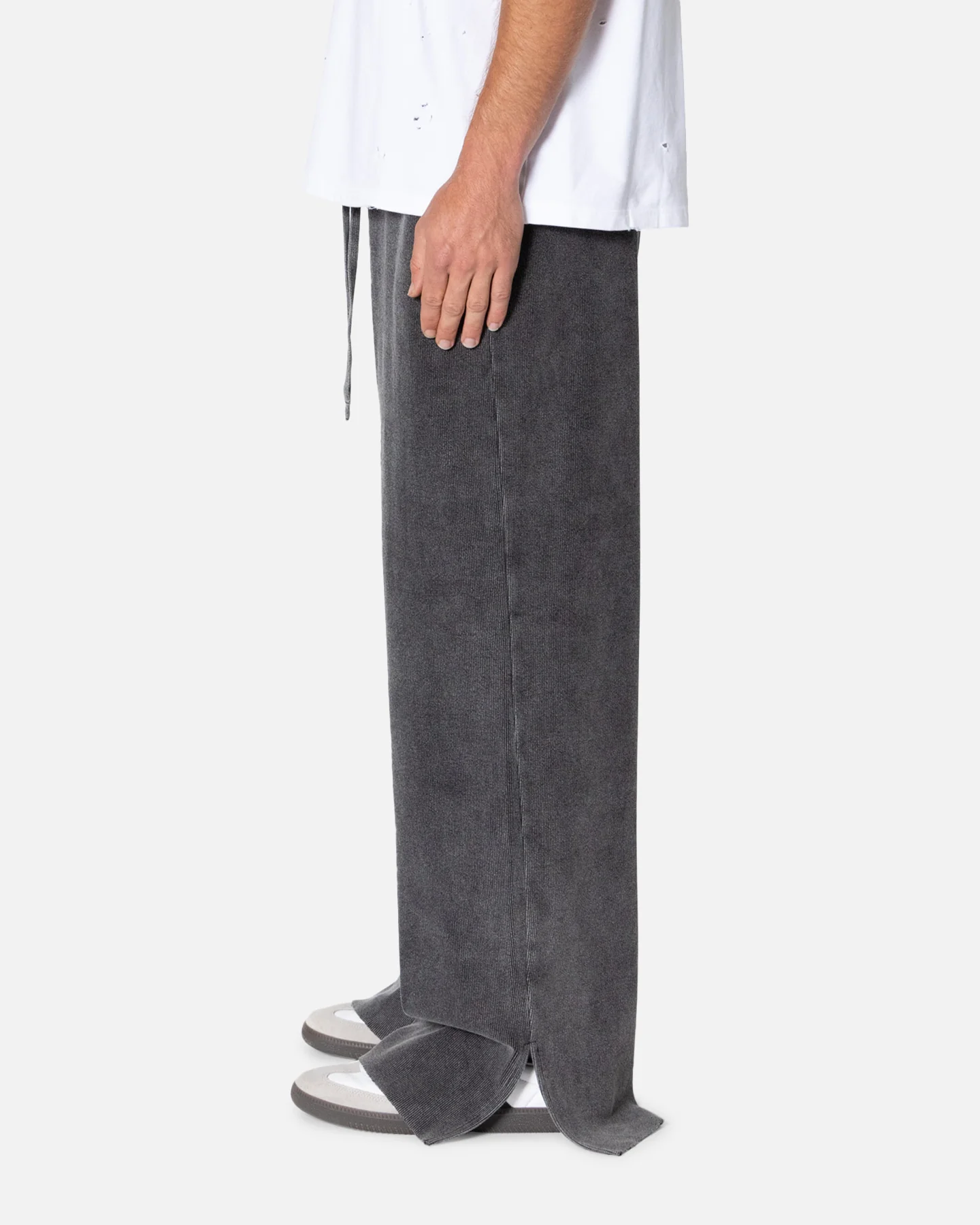 MNML Ribbed Slinky Sweatpants Black - Image 3