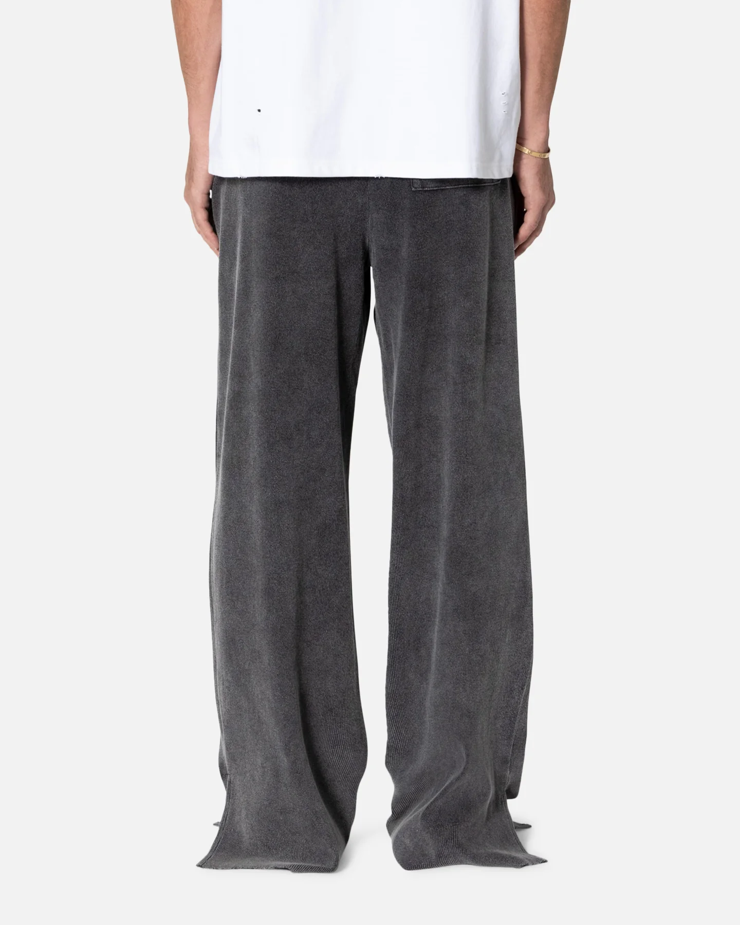 MNML Ribbed Slinky Sweatpants Black - Image 4