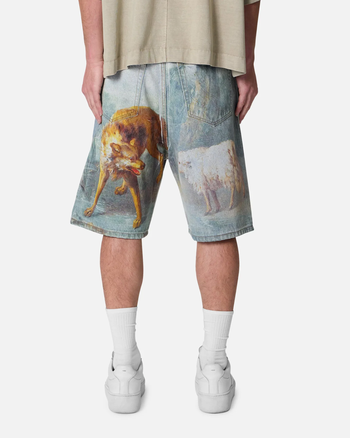 MNML Sheep Hounded Denim Shorts Multi - Image 4