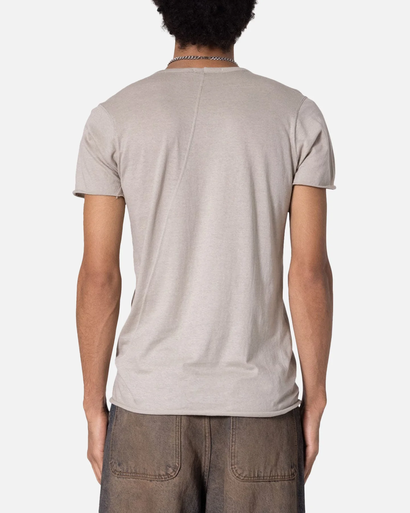 MNML Sheer Knit Bias Cut T-Shirt Bone - Image 4