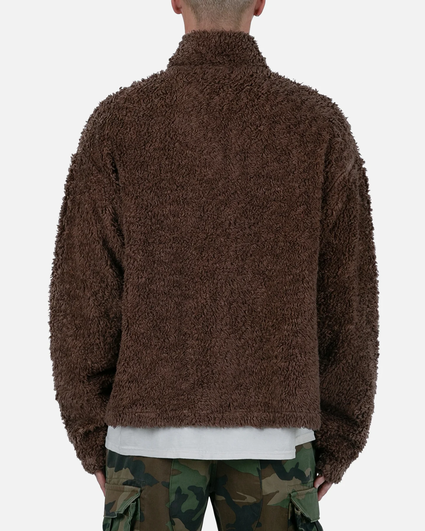 MNML Sherpa Pullover Brown - Image 4
