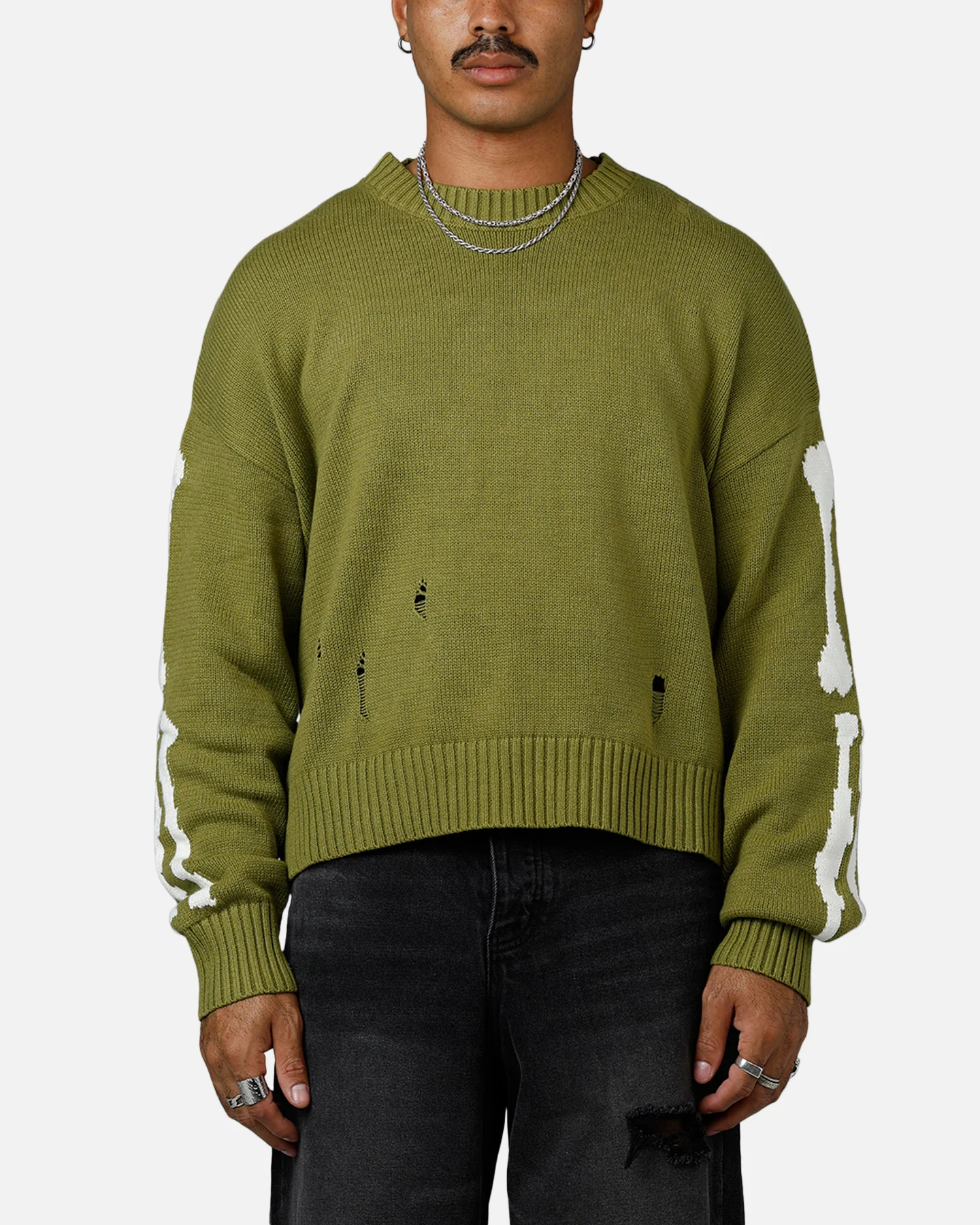 MNML Skeleton Knit Sweater Moss - Image 2