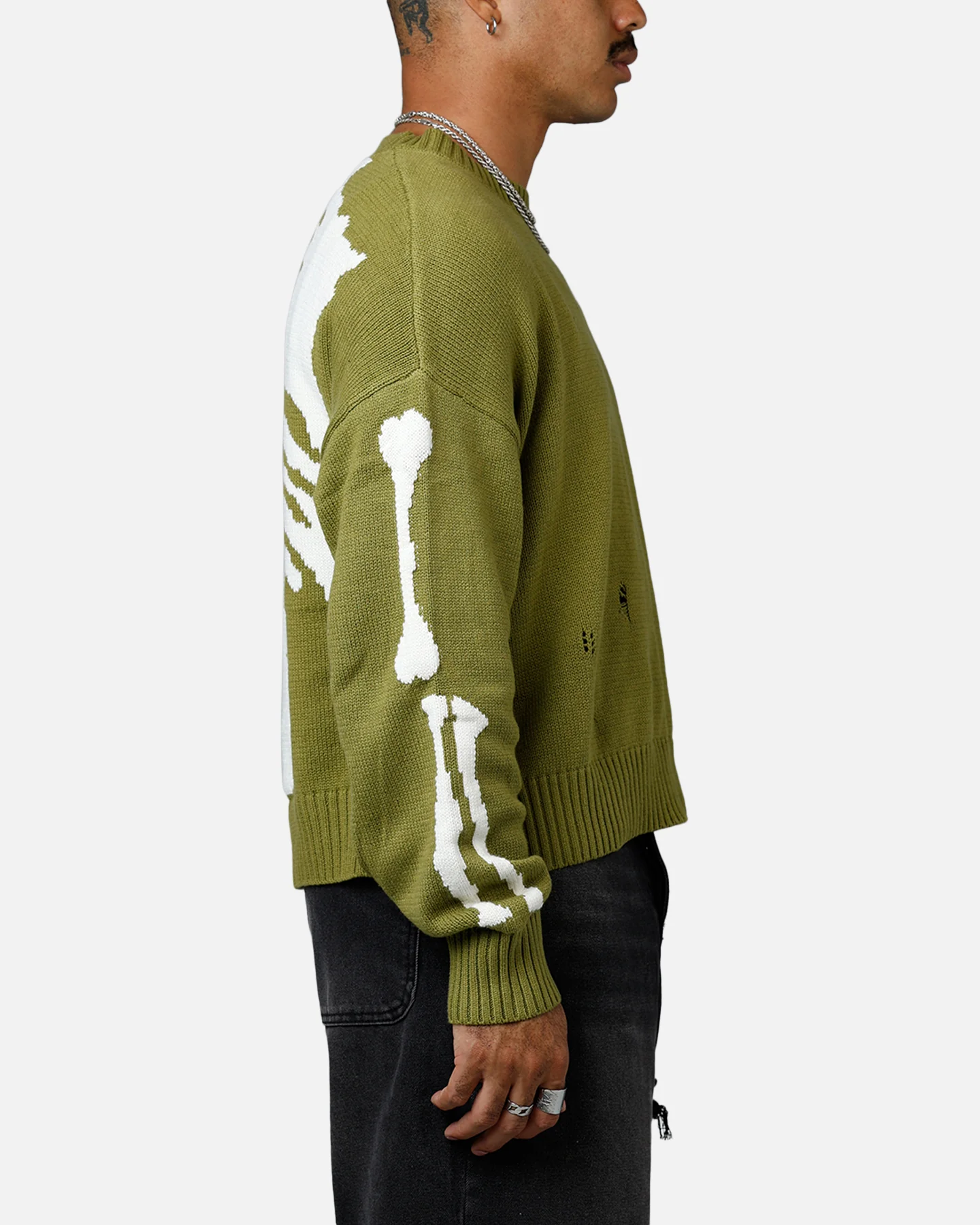 MNML Skeleton Knit Sweater Moss - Image 4
