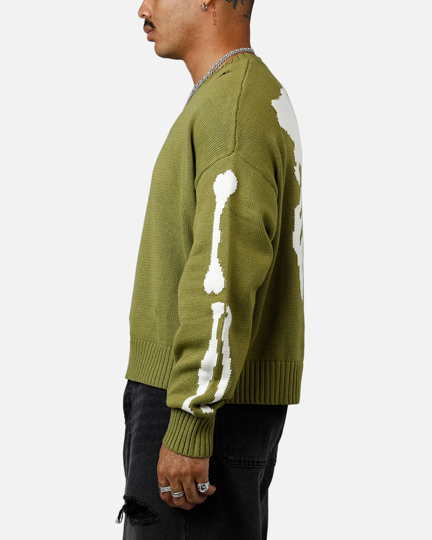 MNML Skeleton Knit Sweater Moss - Image 6