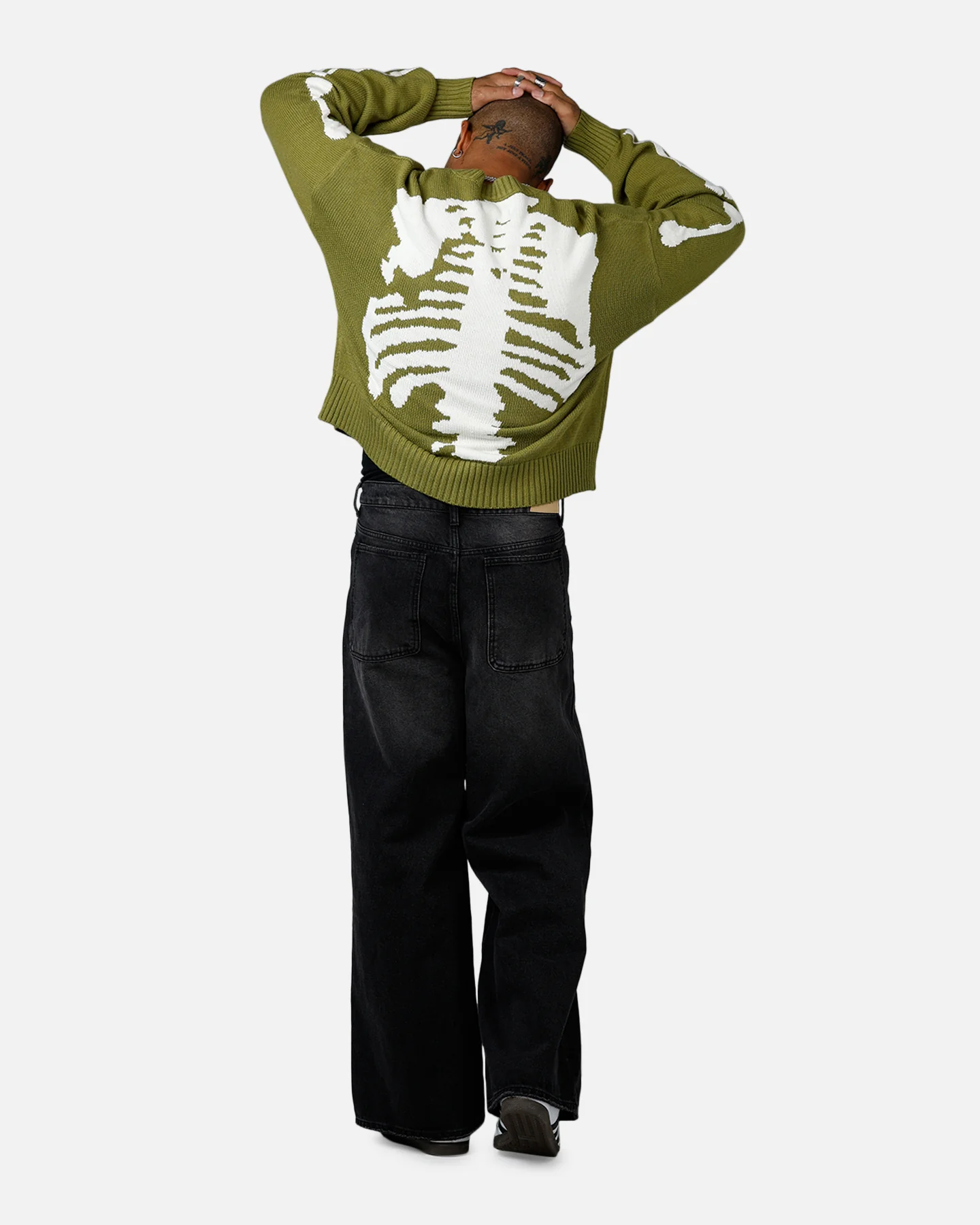 MNML Skeleton Knit Sweater Moss - Image 7
