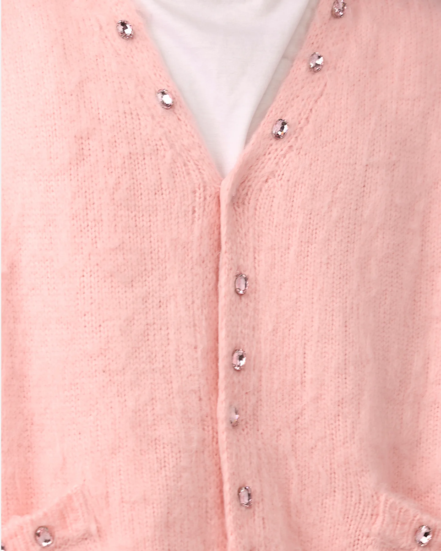 MNML Sky Jewelled Cardigan Sweater Pink - Image 6