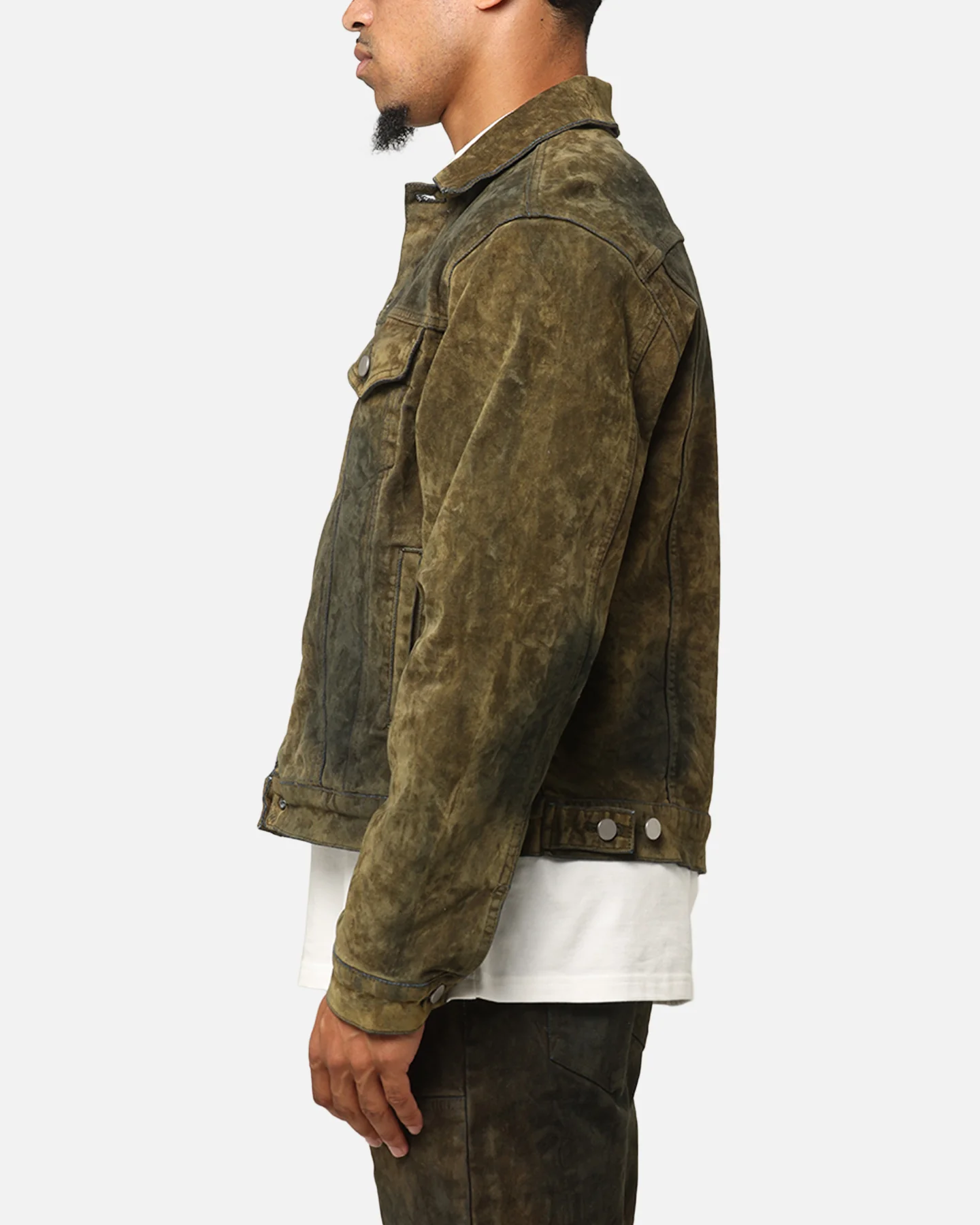 MNML SL3 Suede Jacket Olive/Black - Image 5