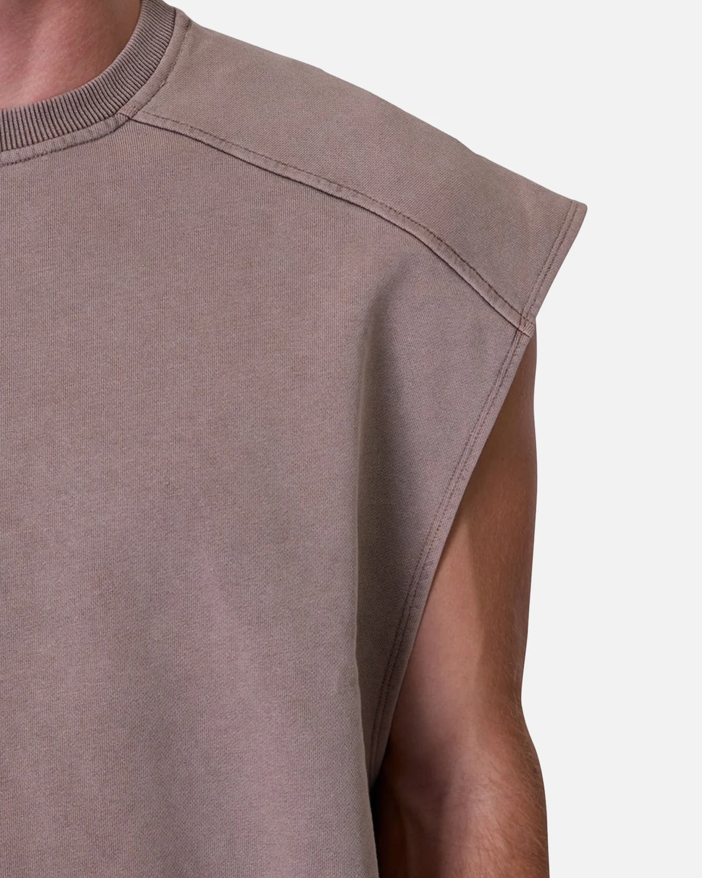 MNML Sleeveless Rag Shirt Washed Brown - Image 5