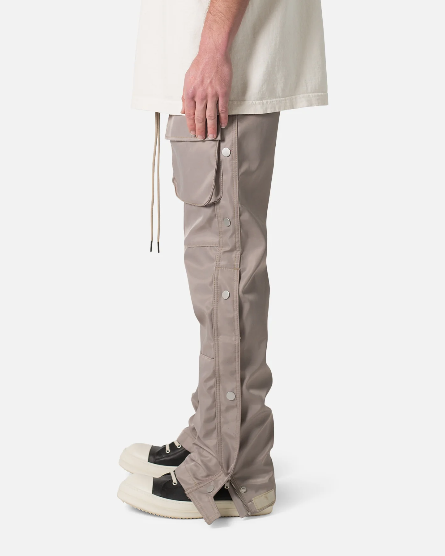 MNML Snap Front Cargo Pants Grey - Image 3