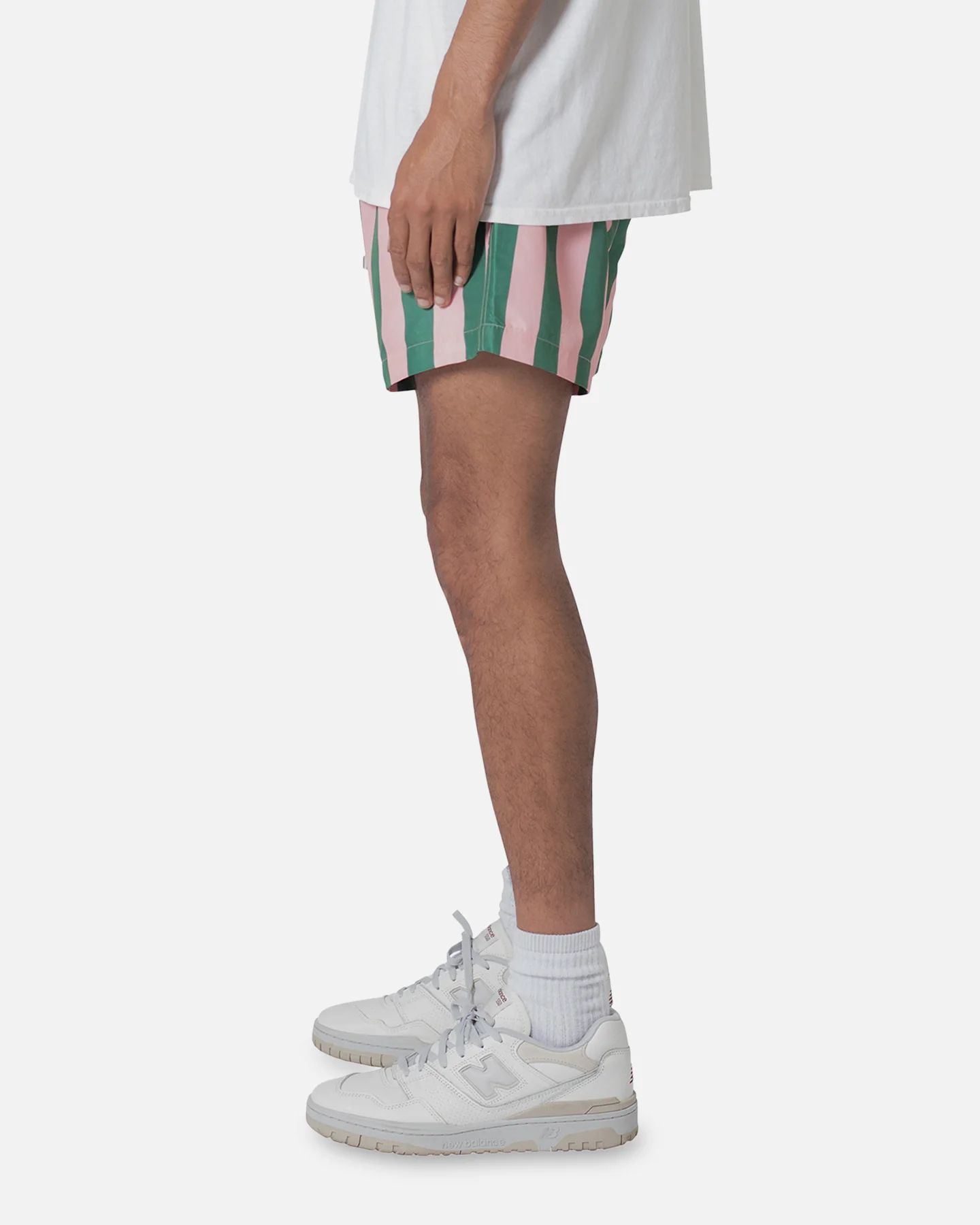 MNML St Tropez Swim Shorts Pink/Green - Image 3