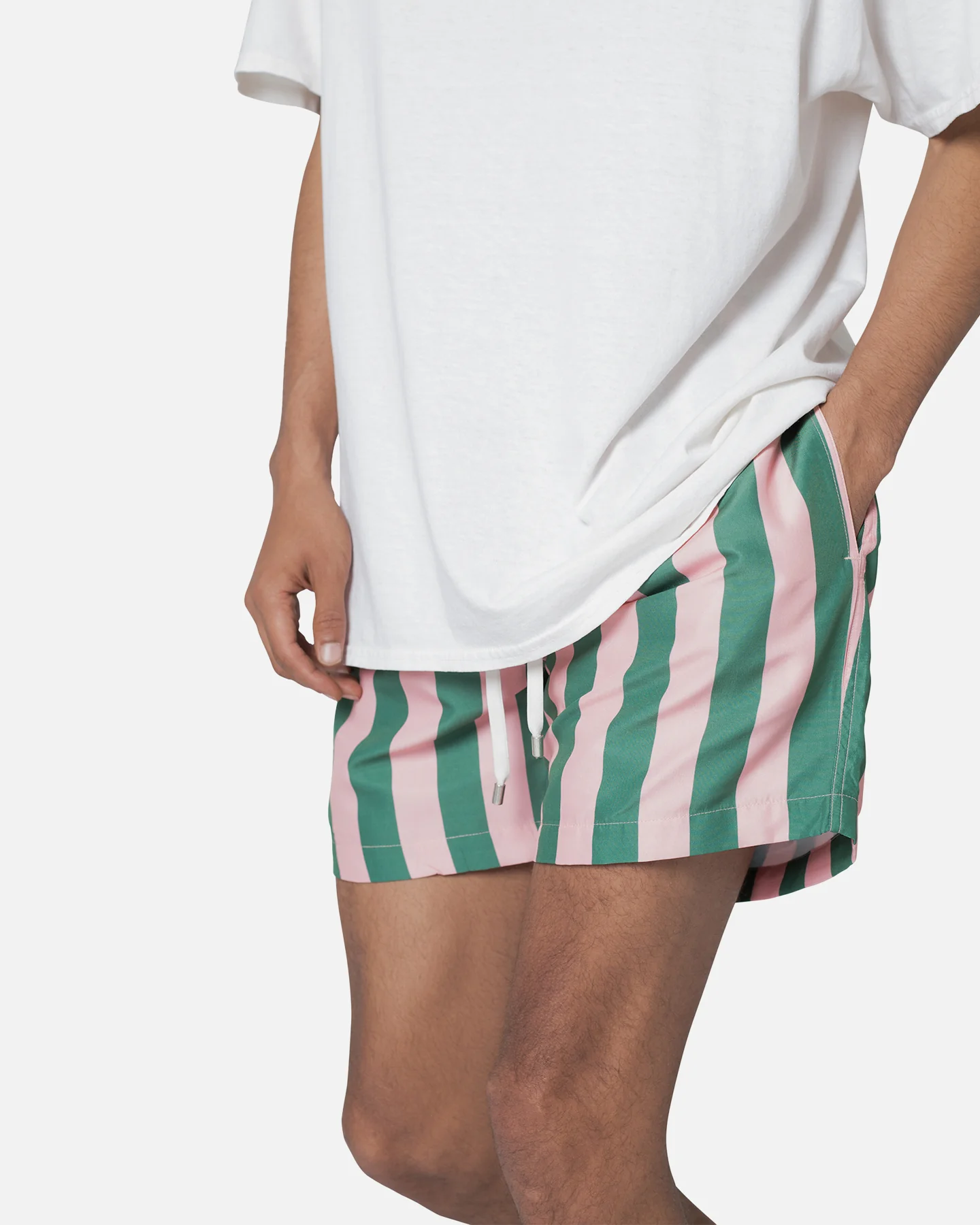 MNML St Tropez Swim Shorts Pink/Green - Image 5