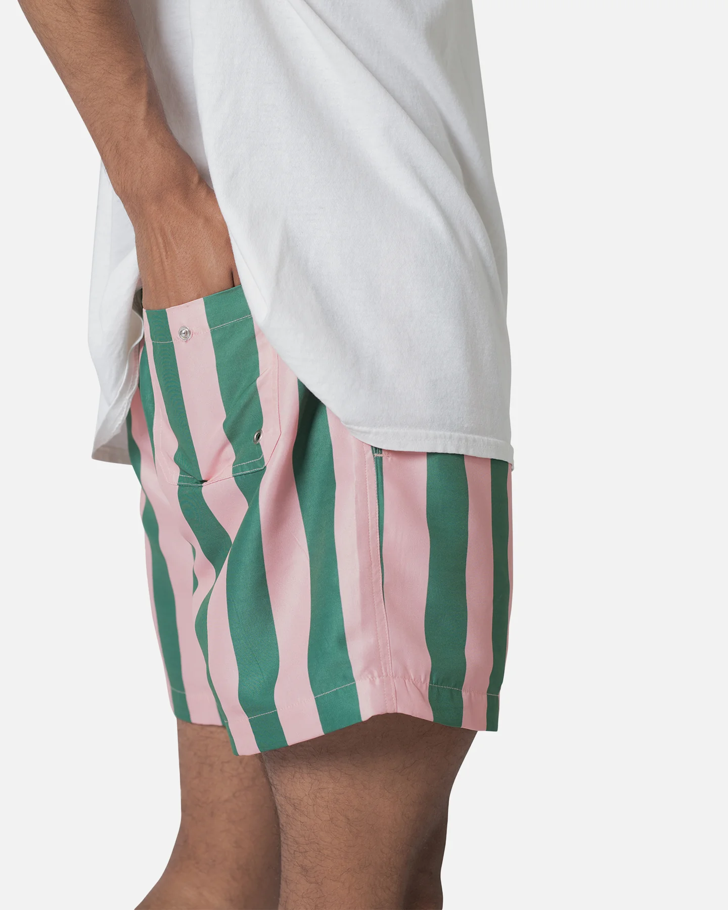 MNML St Tropez Swim Shorts Pink/Green - Image 6