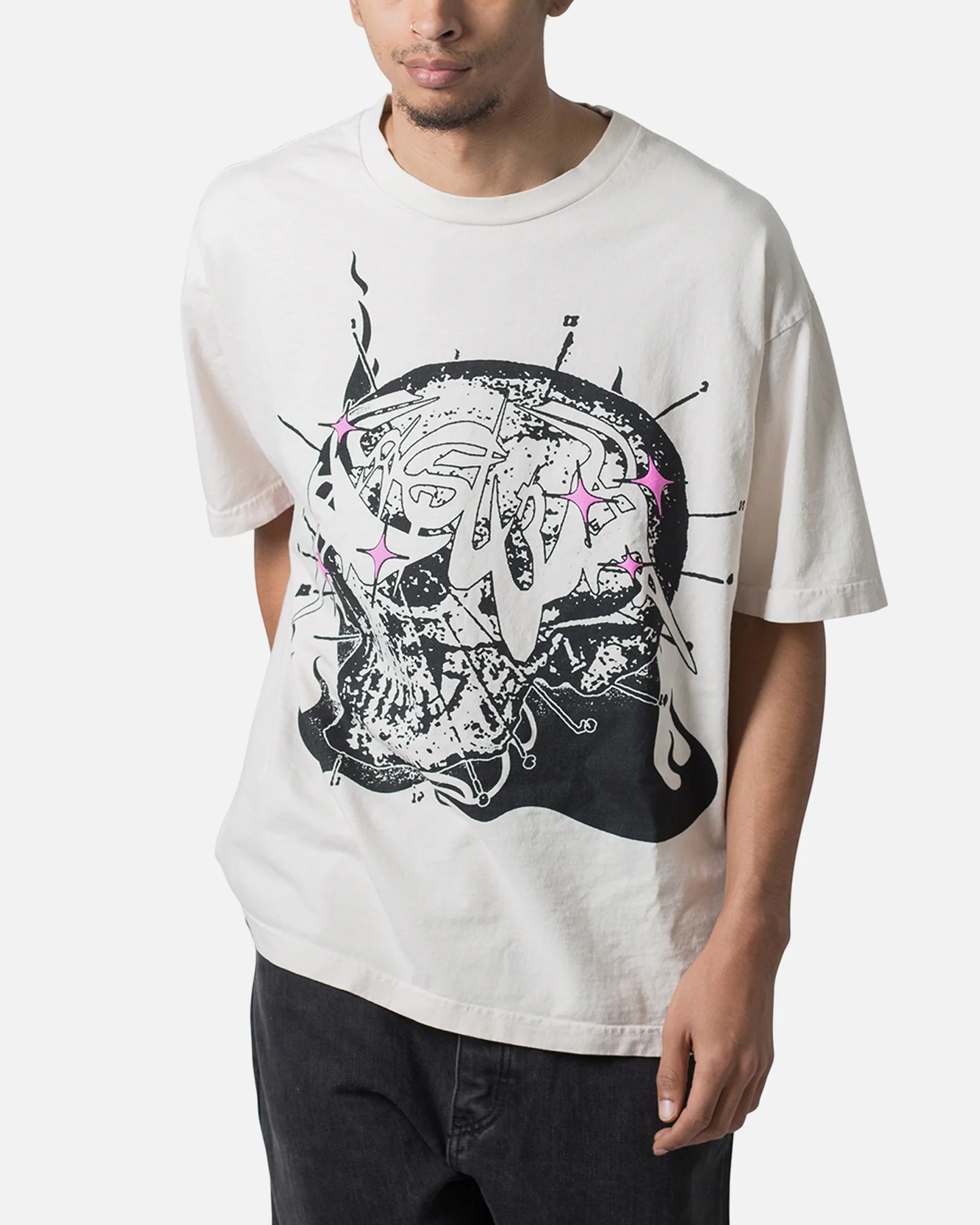 MNML Stars Align T-Shirt Off White - Image 6