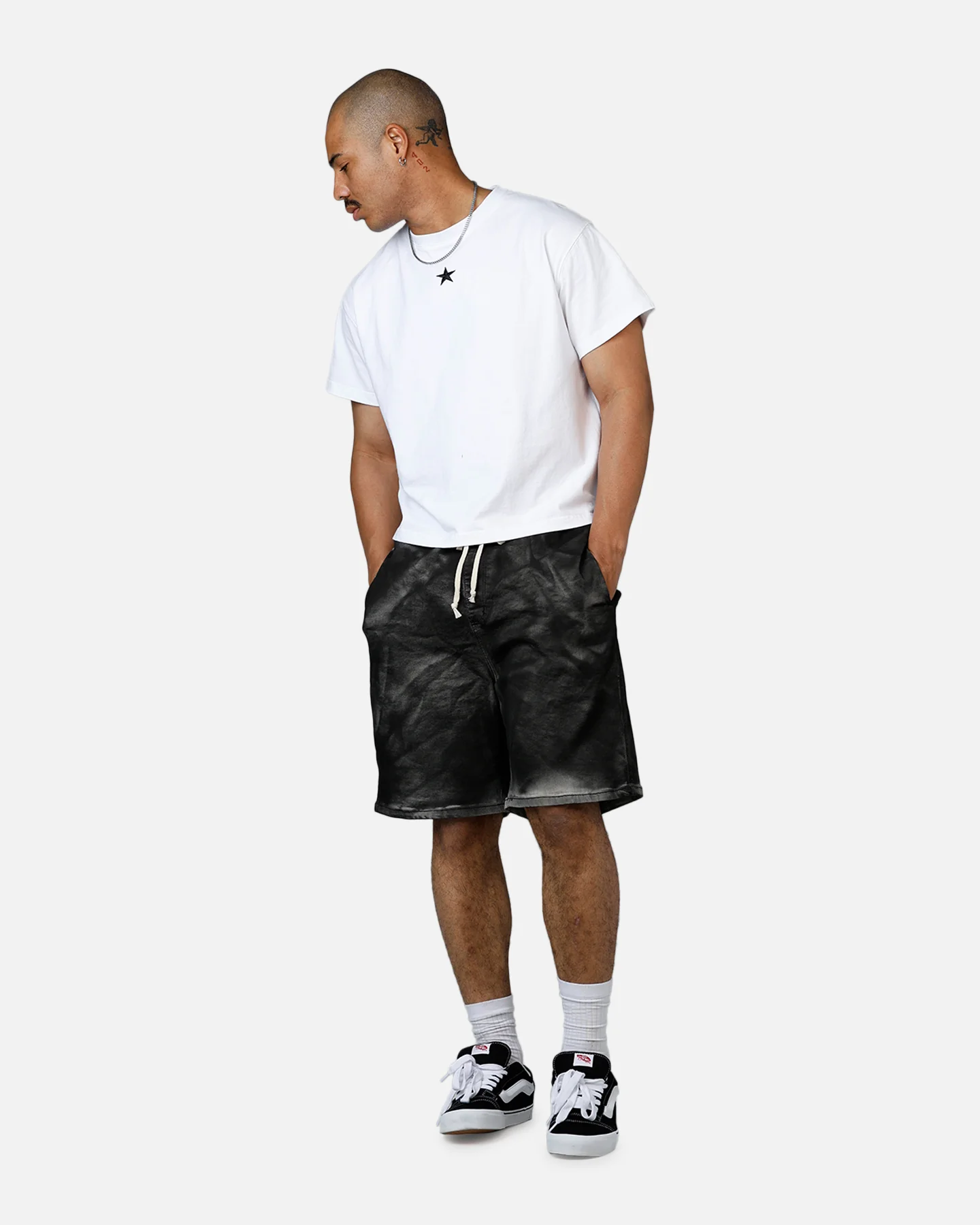 MNML Stone Charred Shorts Charcoal Grey - Image 2