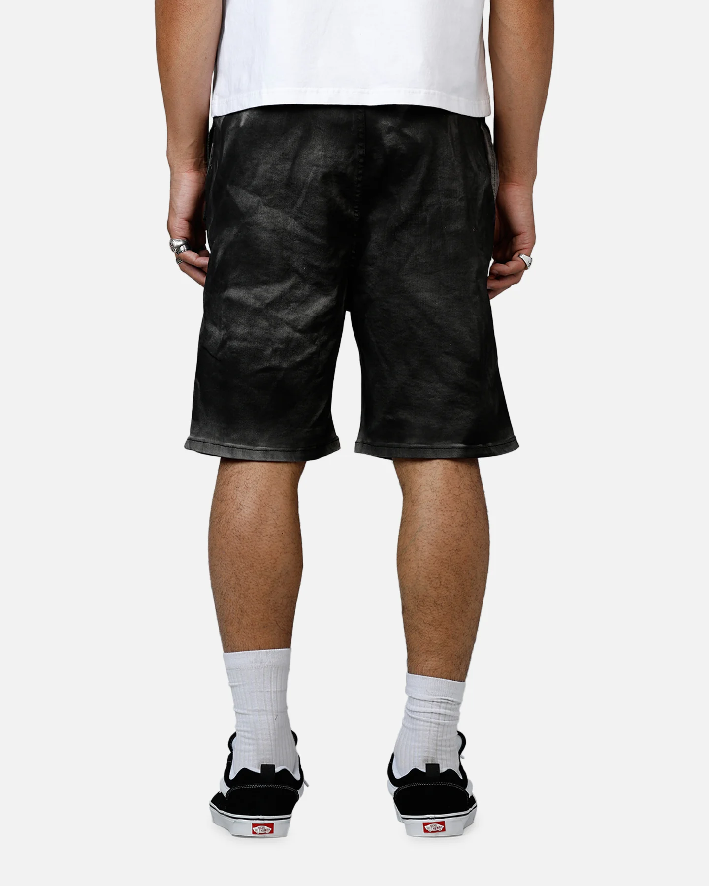 MNML Stone Charred Shorts Charcoal Grey - Image 5
