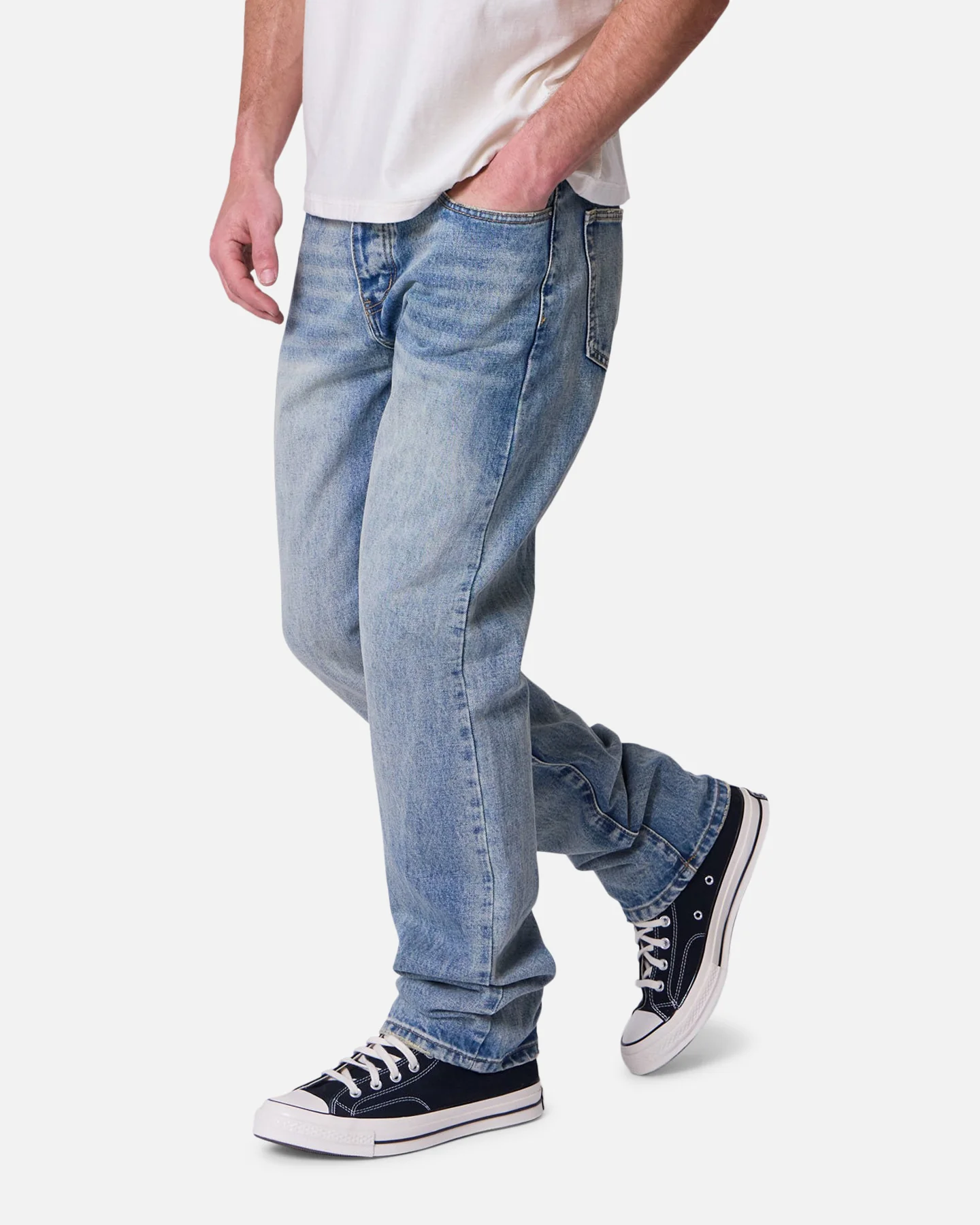 MNML Straight Denim Jeans Medium Blue - Image 5