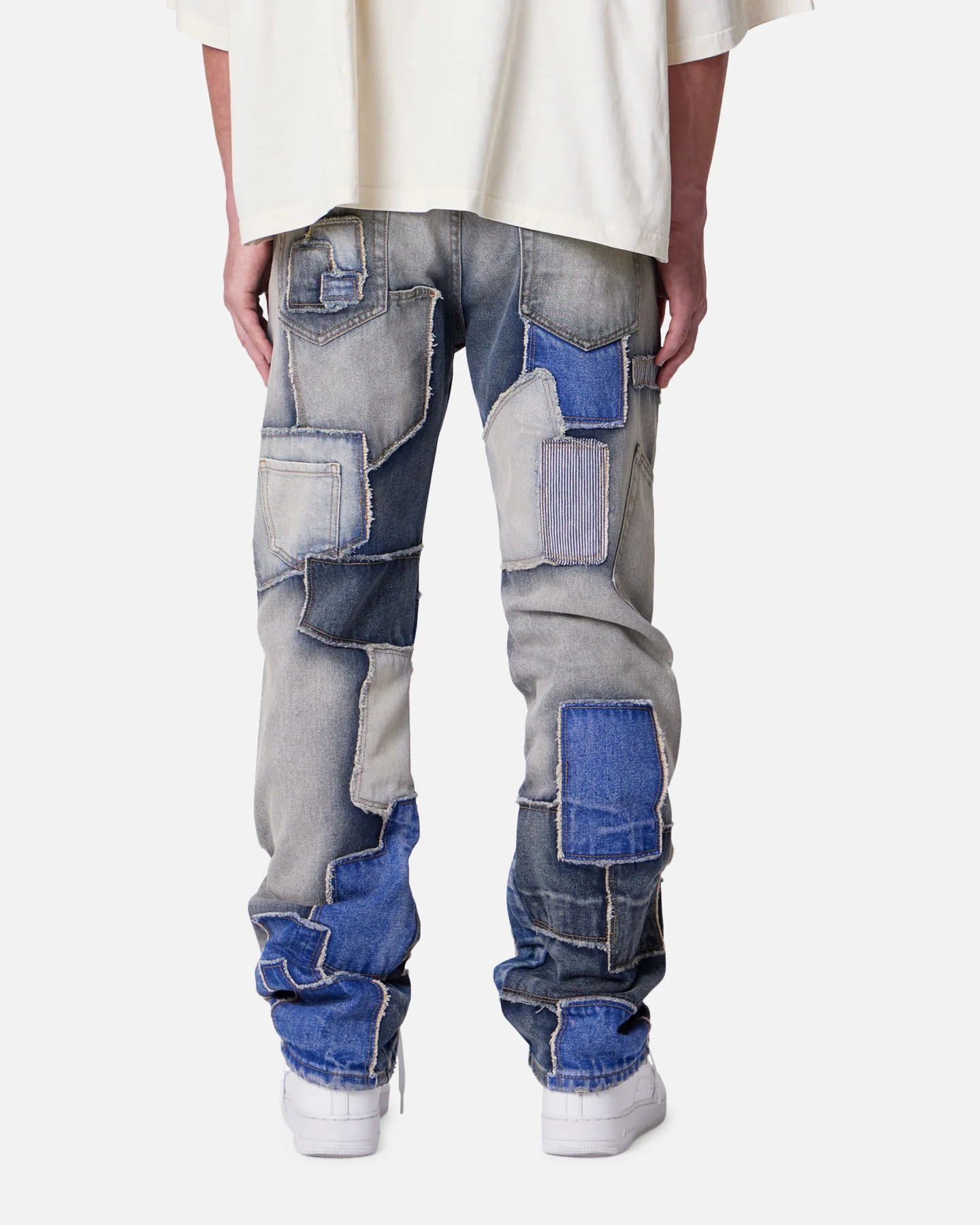 MNML Straight Patchwork Jeans Multi - Image 4
