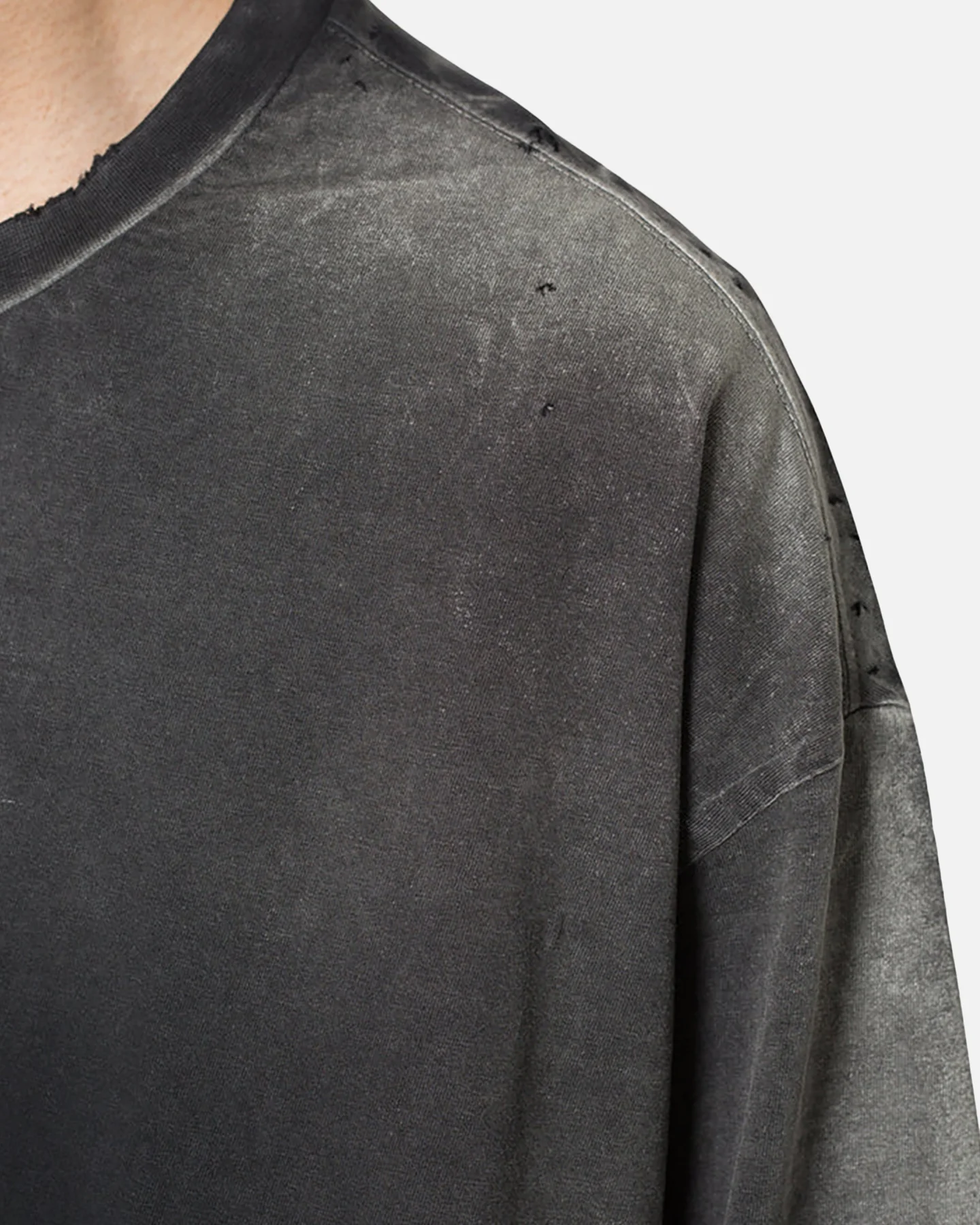 MNML Sun Burned Distressed Pocket T-Shirt Vintage Black - Image 6