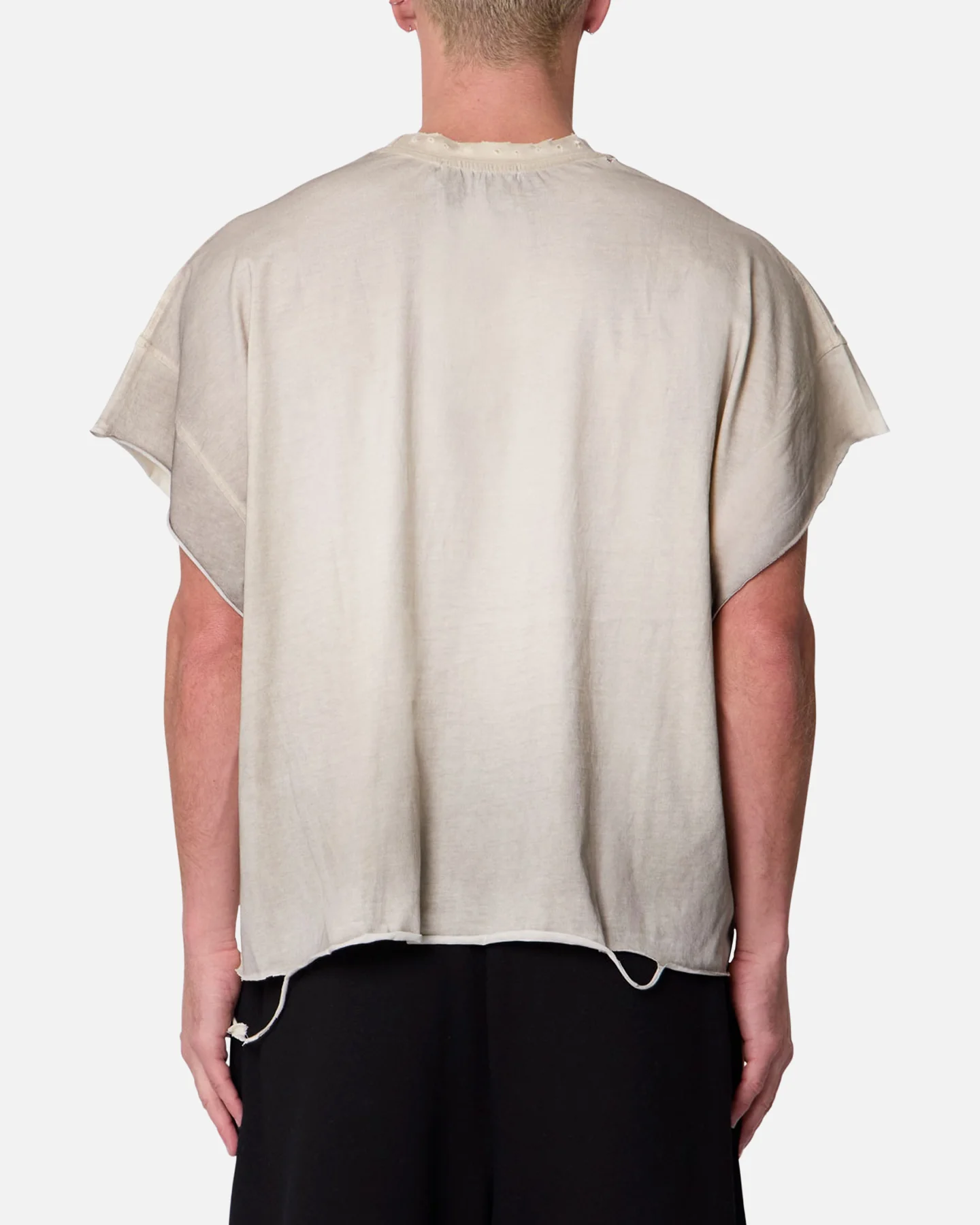 MNML Tattered Cut Off T-Shirt Off White - Image 2