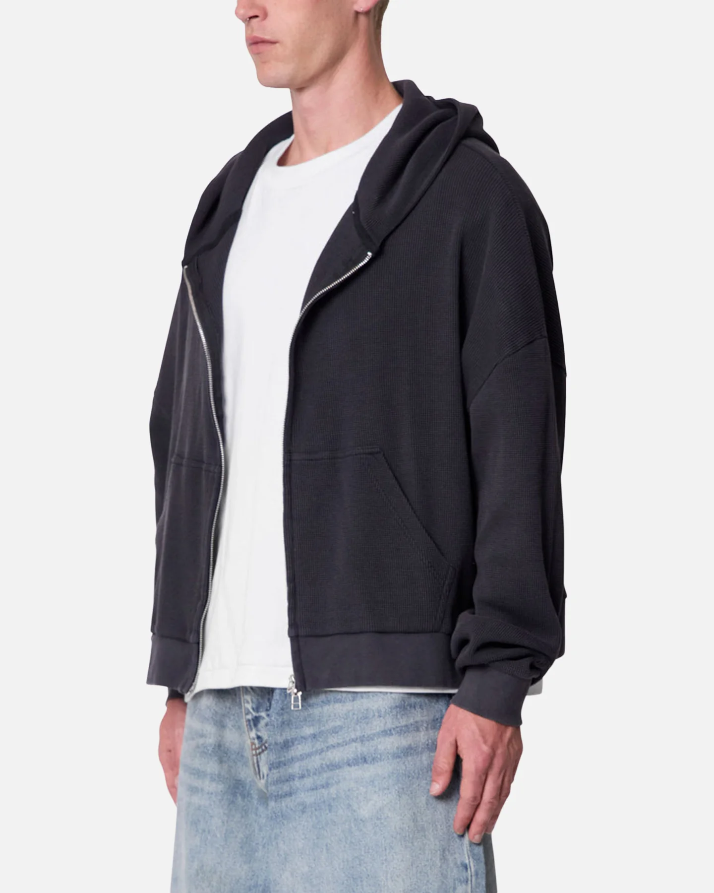 MNML Thermal Hoodie Washed Black - Image 2