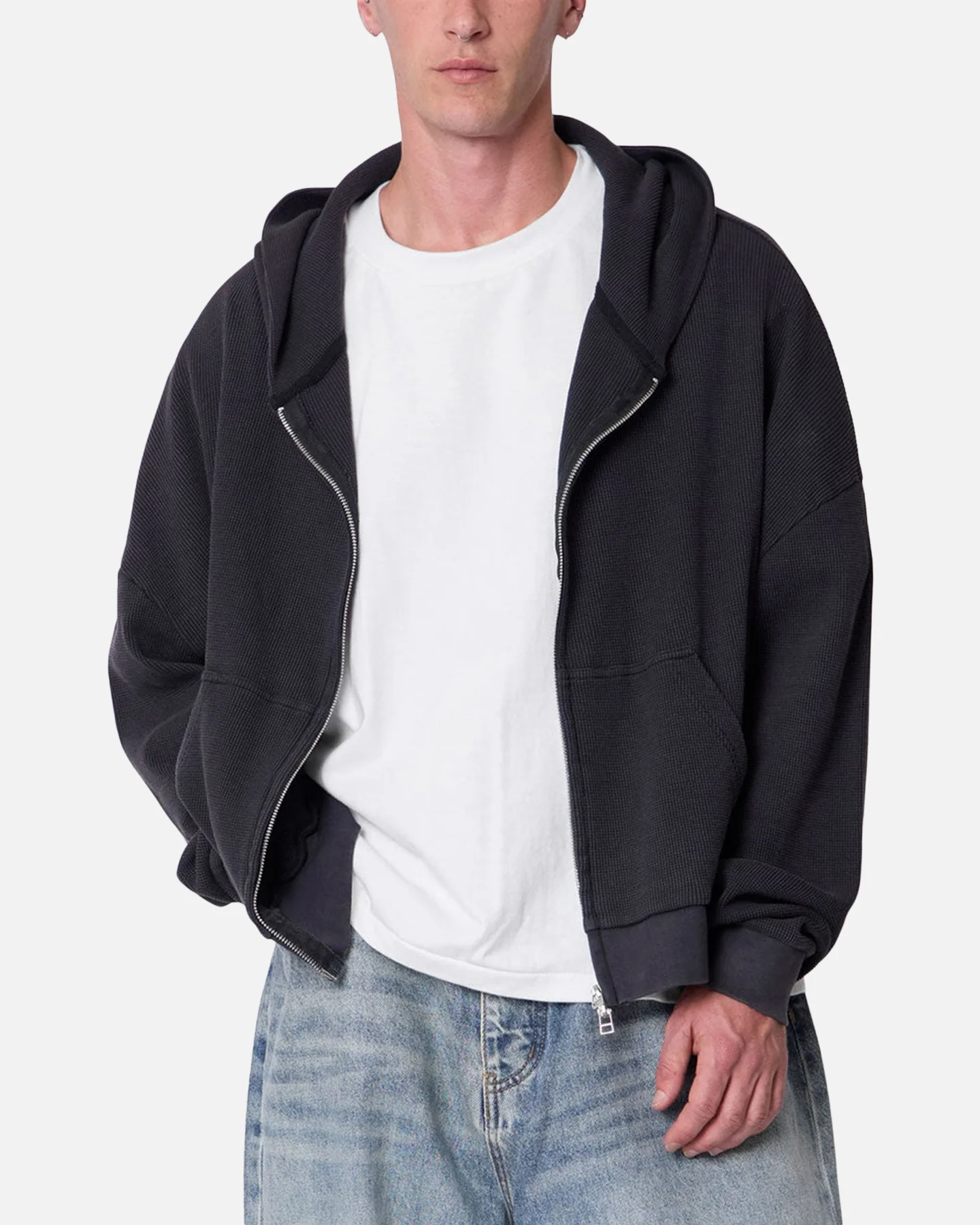 MNML Thermal Hoodie Washed Black - Image 5