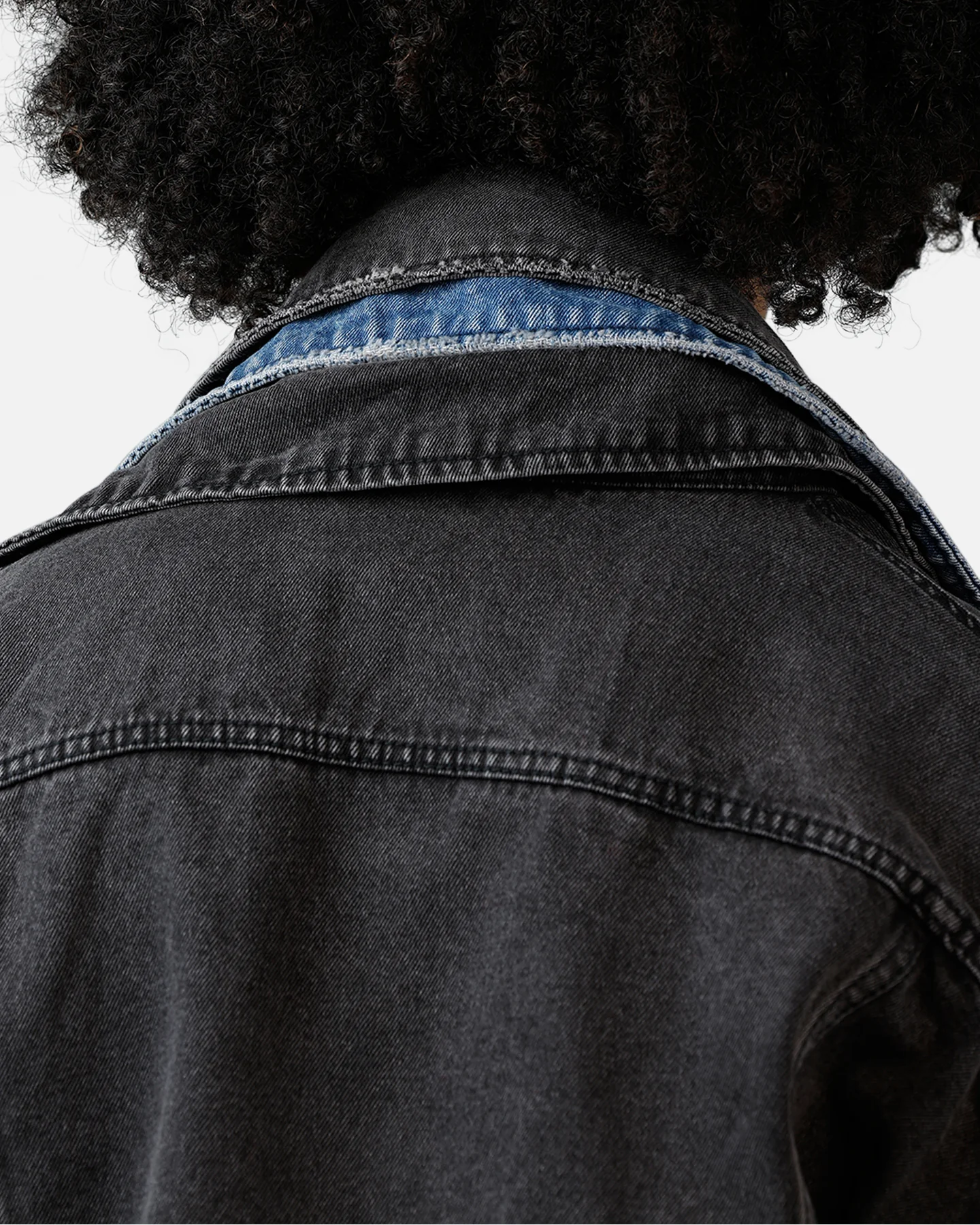 MNML Triple Threat Trucker Jacket Black/Blue - Image 7
