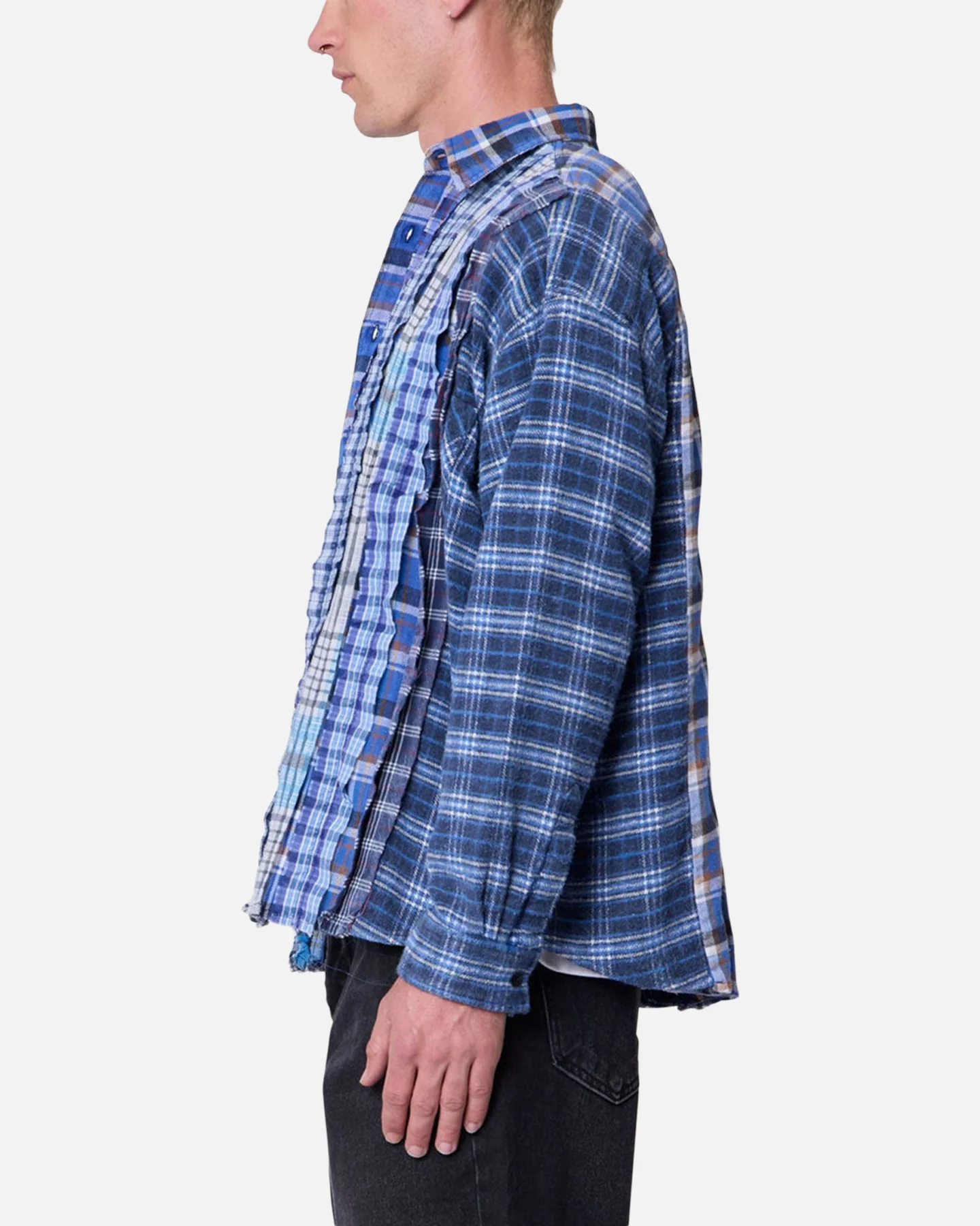 MNML Tuxedo Vintage Flannel Shirt Blue/Multi - Image 3