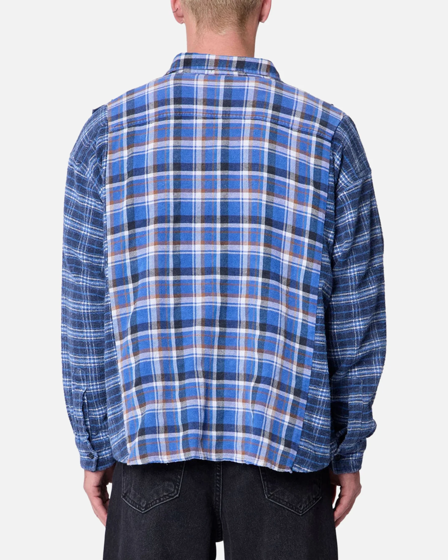 MNML Tuxedo Vintage Flannel Shirt Blue/Multi - Image 4