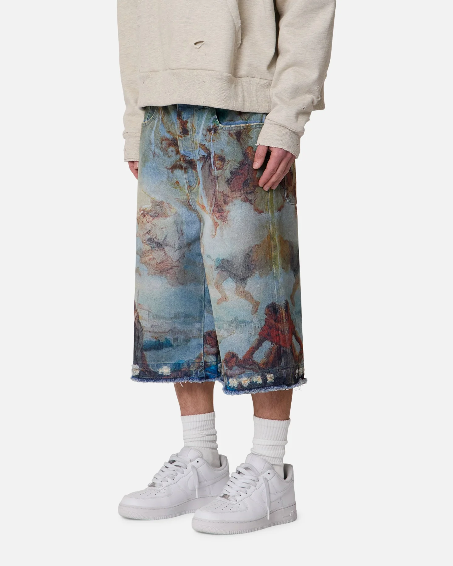 MNML Ultra Baggy Angel Denim Shorts Multi - Image 3