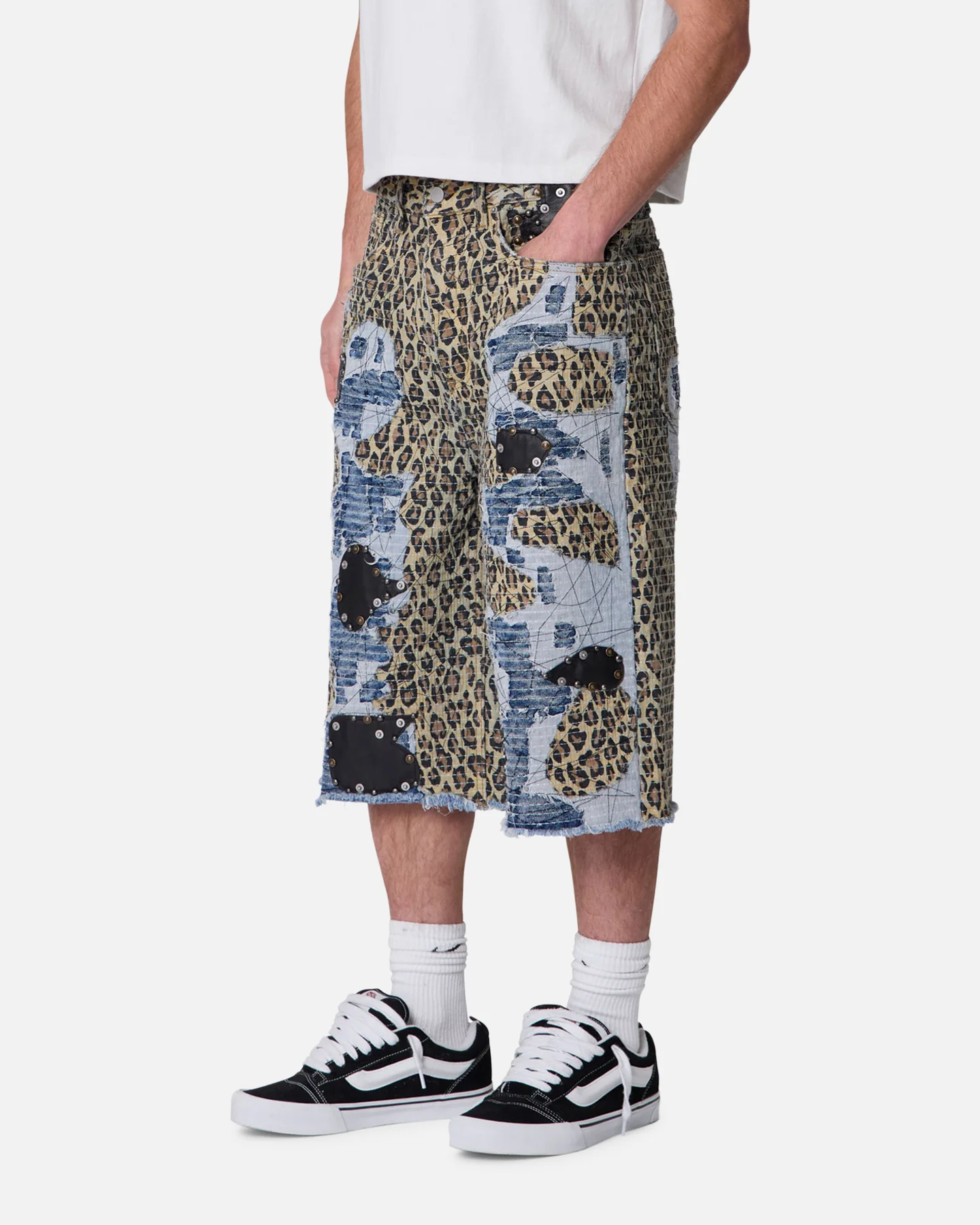 MNML Ultra Baggy Cheetah Boro Shorts Multi - Image 2