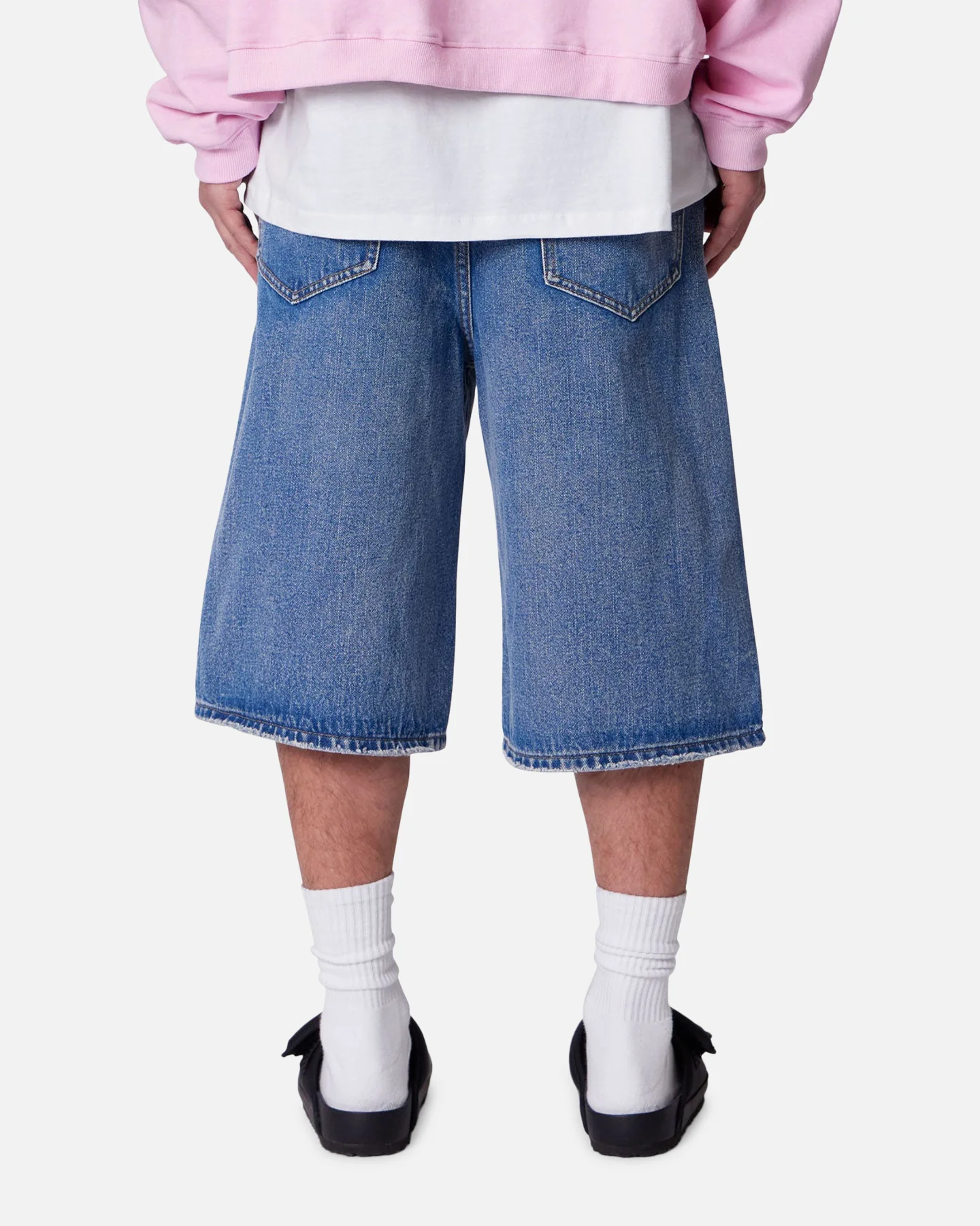 MNML Ultra Baggy Denim Shorts Raw Blue - Image 4