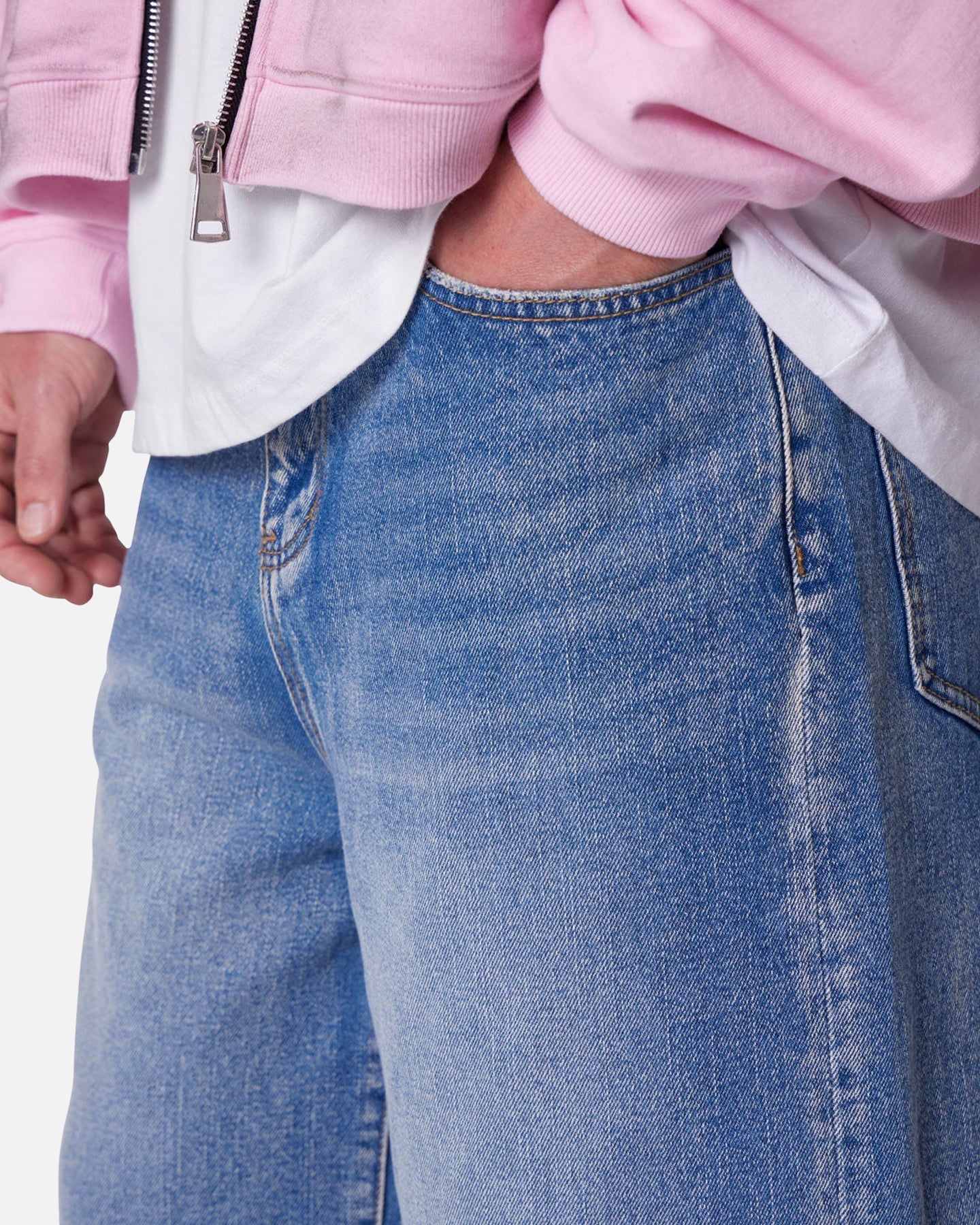 MNML Ultra Baggy Denim Shorts Raw Blue - Image 5
