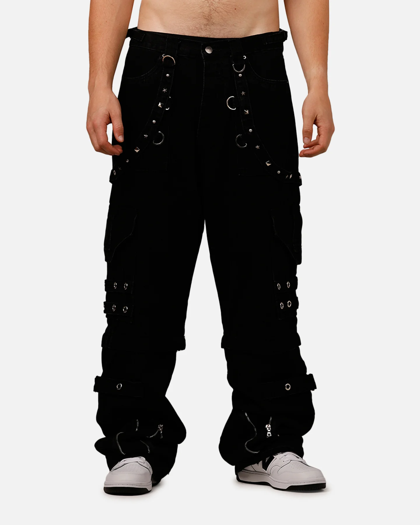 MNML Ultra Baggy Heavy Raver Denim Pants Black - Image 6