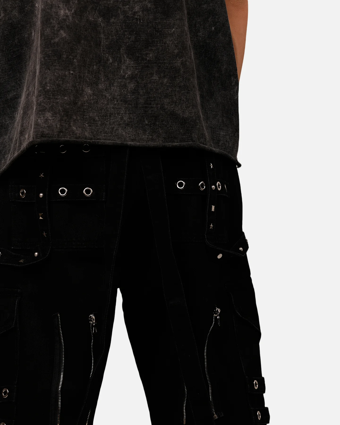 MNML Ultra Baggy Heavy Raver Denim Pants Black - Image 8