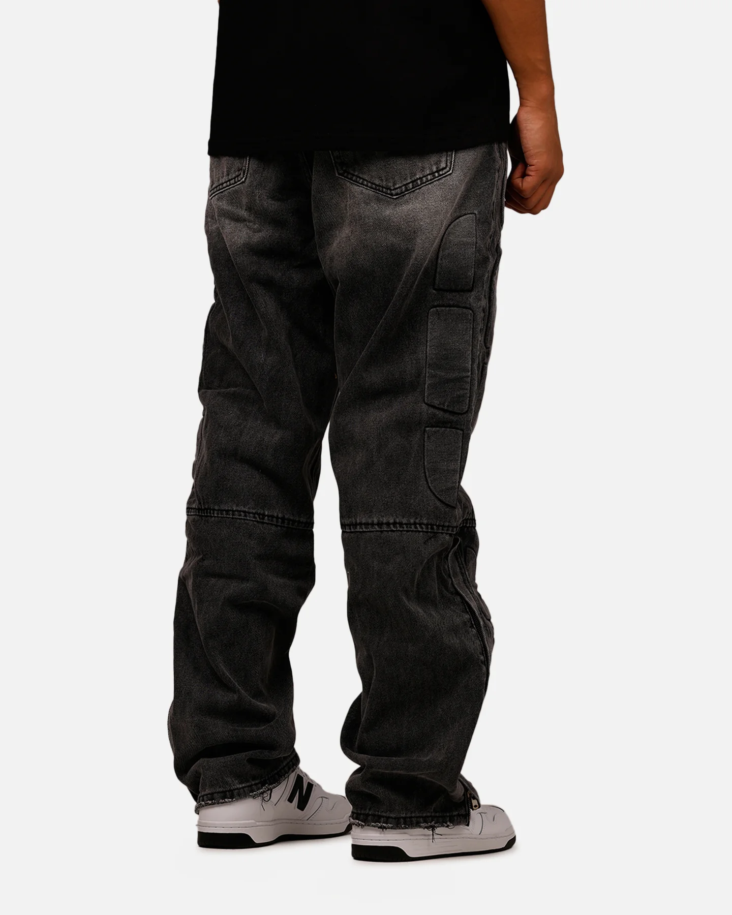 MNML Ultra Baggy Padded Denim Pants Black - Image 3