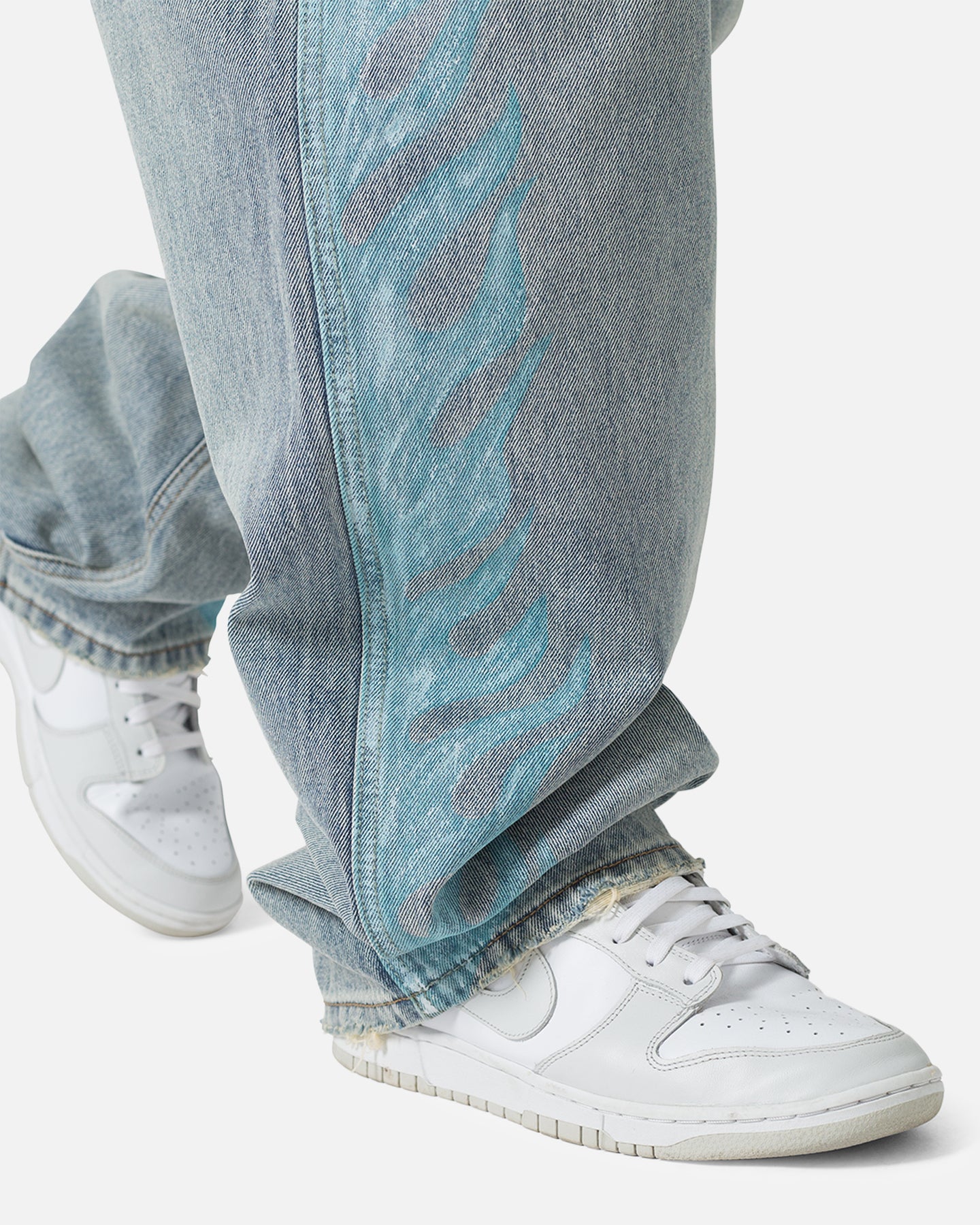 MNML Ultra Baggy Side Panel Denim Jeans Blue - Image 6
