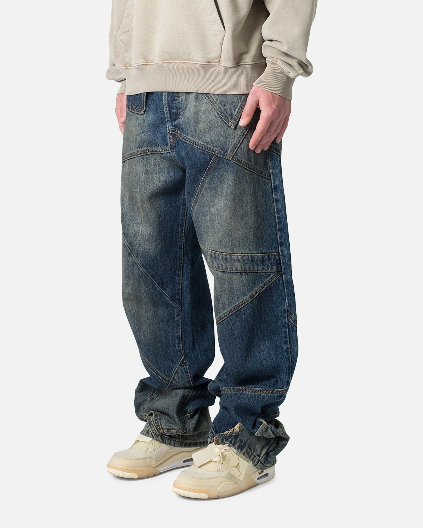 MNML Ultra Baggy Upcycled Denim Jeans Blue - Image 2