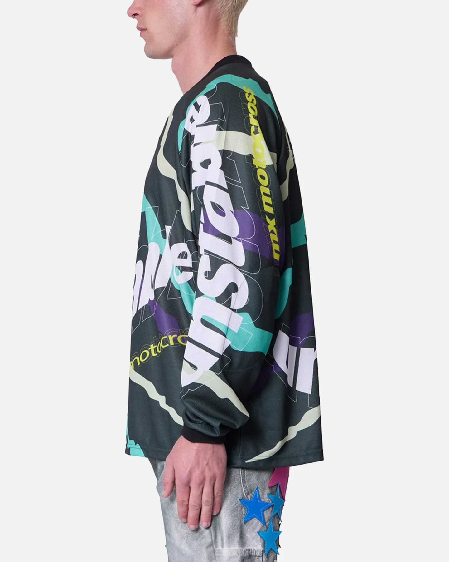 MNML Unstable Moto Long Sleeve T-Shirt Mint/Multi - Image 4