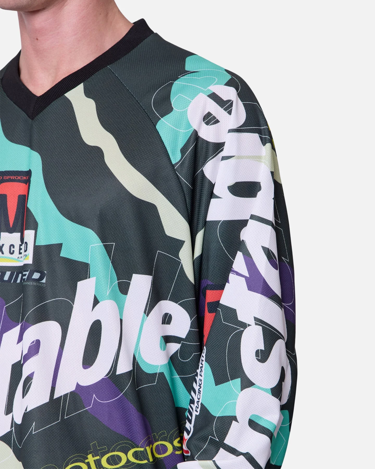 MNML Unstable Moto Long Sleeve T-Shirt Mint/Multi - Image 7