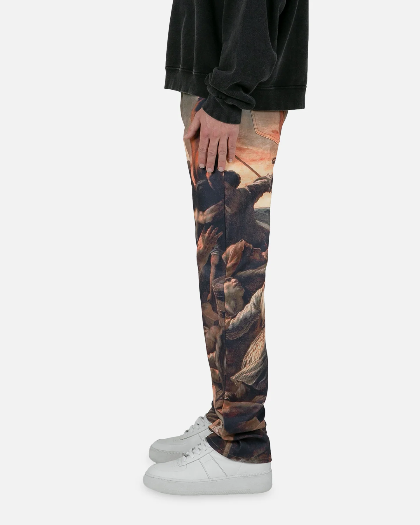 MNML V350 Art Baggy Denim Jeans Multi Coloured - Image 3