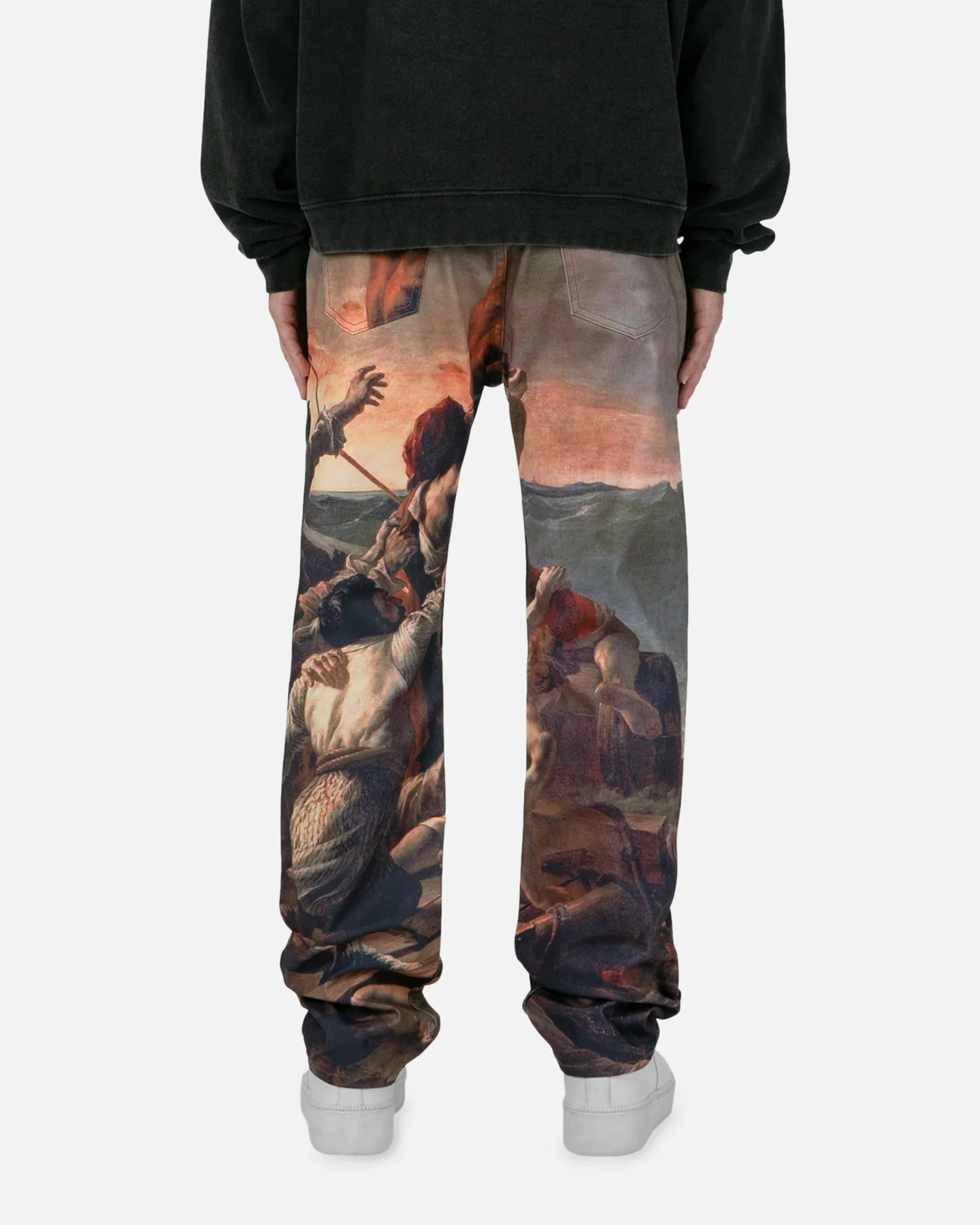 MNML V350 Art Baggy Denim Jeans Multi Coloured - Image 4