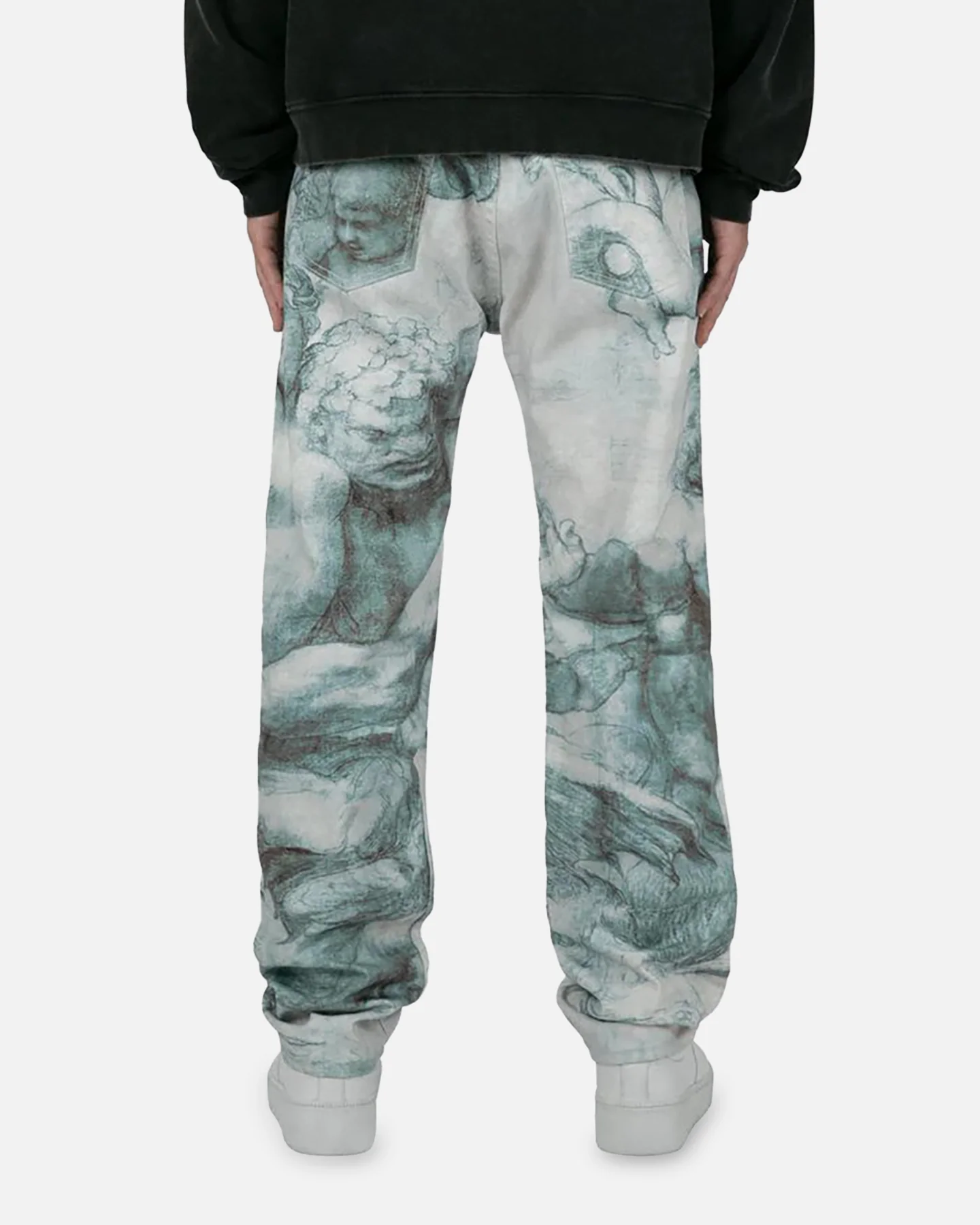 MNML V351 Art Baggy Denim Jeans Black/White - Image 4