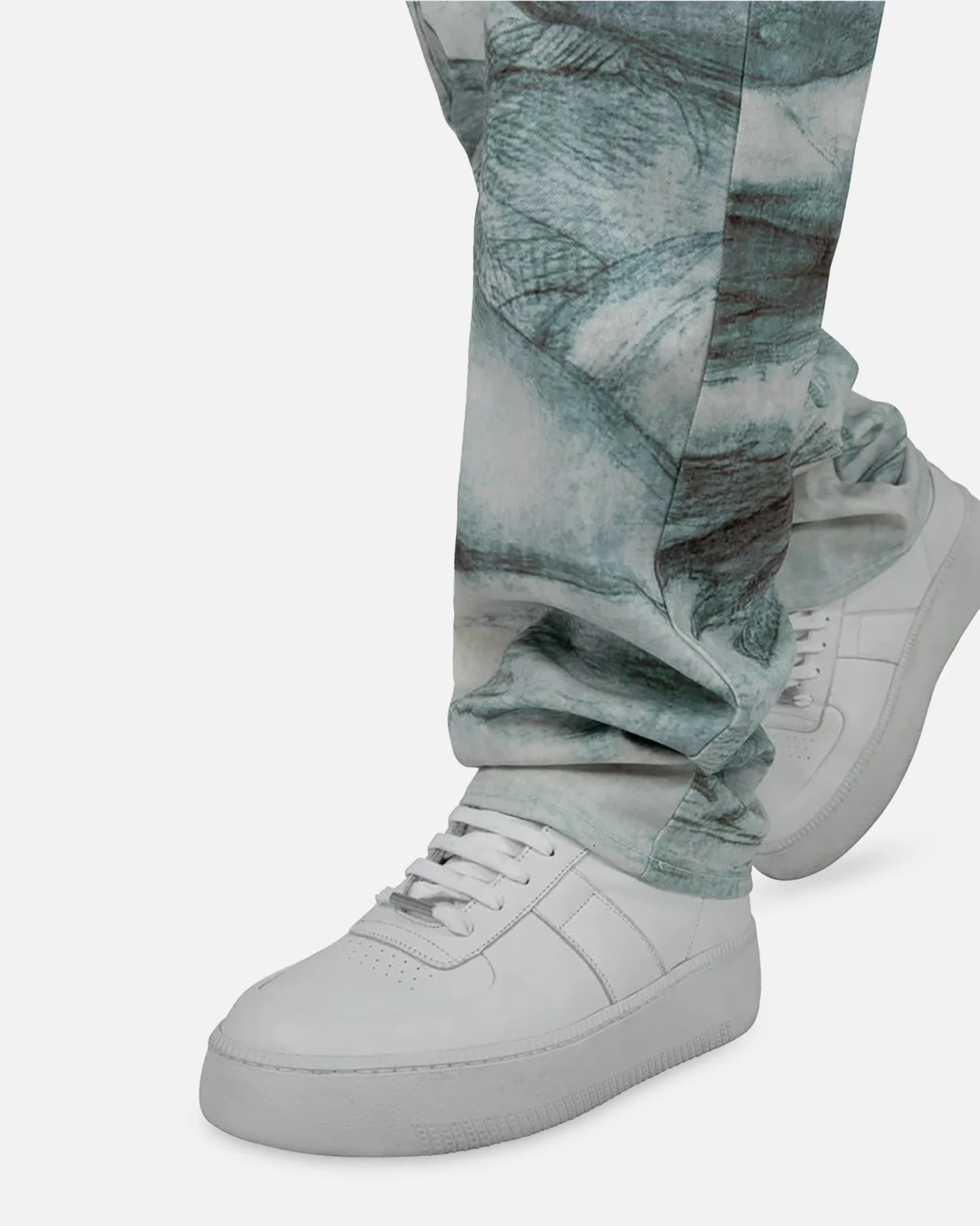 MNML V351 Art Baggy Denim Jeans Black/White - Image 6