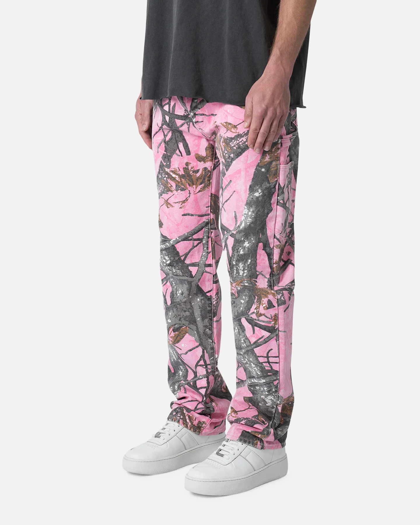 MNML V603 Camo Carpenter Pants Pink - Image 2